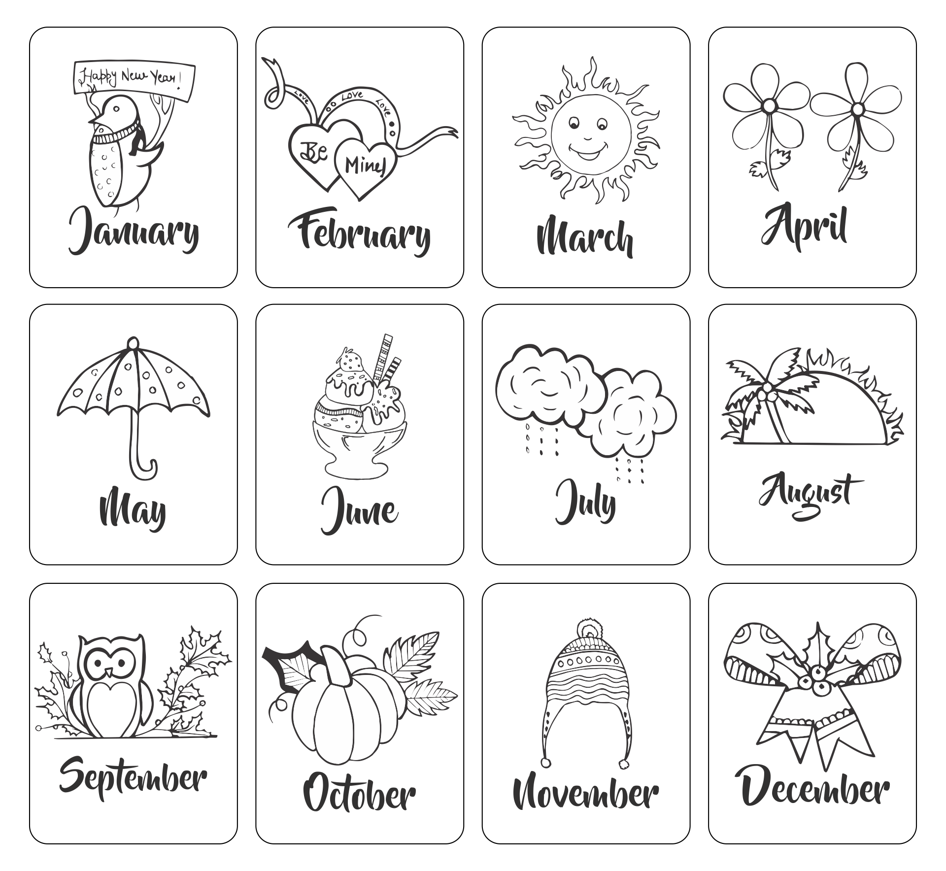Months Preschool Printables Months Preschool Printables
