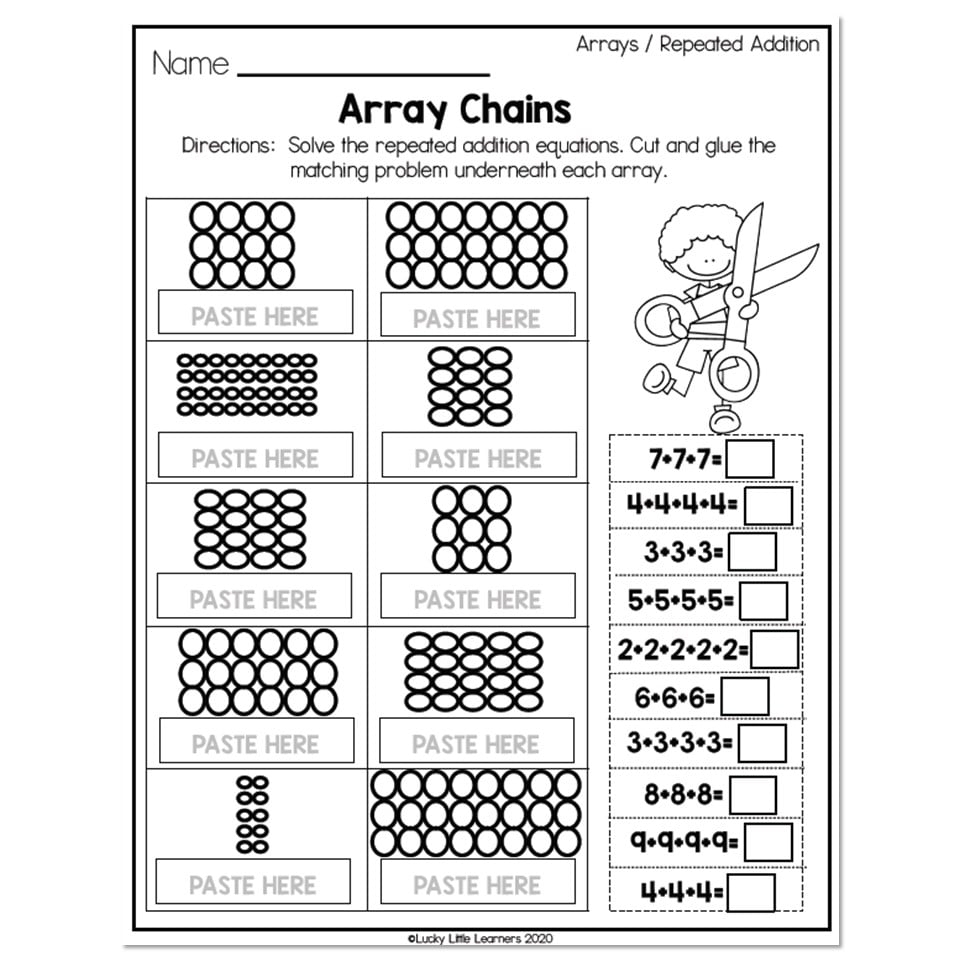 Multiplication Array Worksheets By All About Elementary Worksheets 