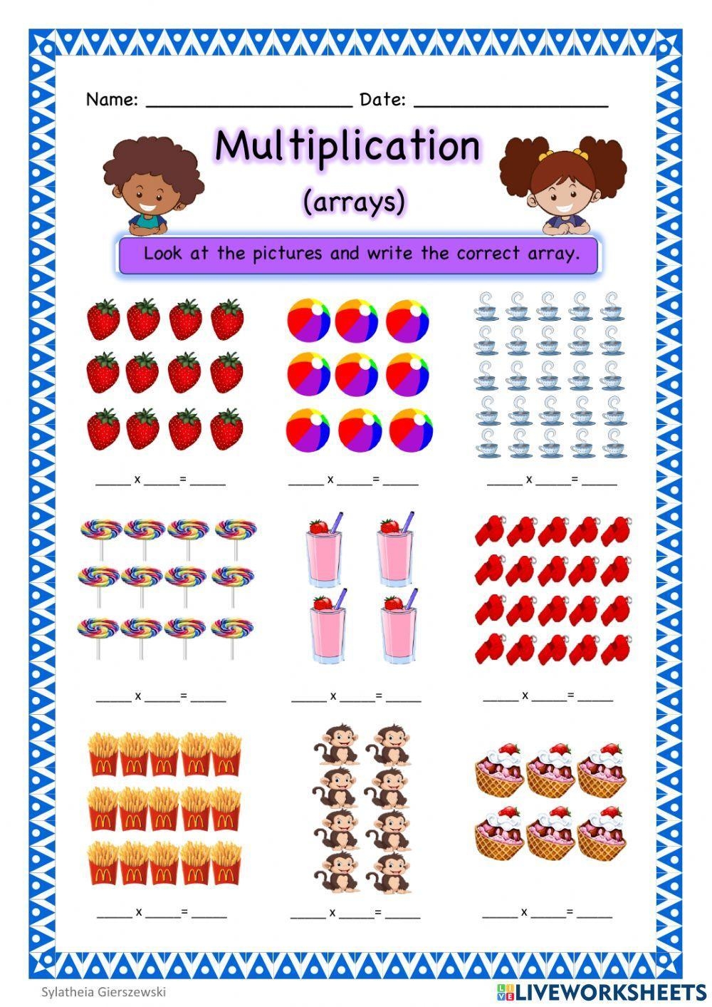 Free Printable Arrays Worksheets 3rd Grade