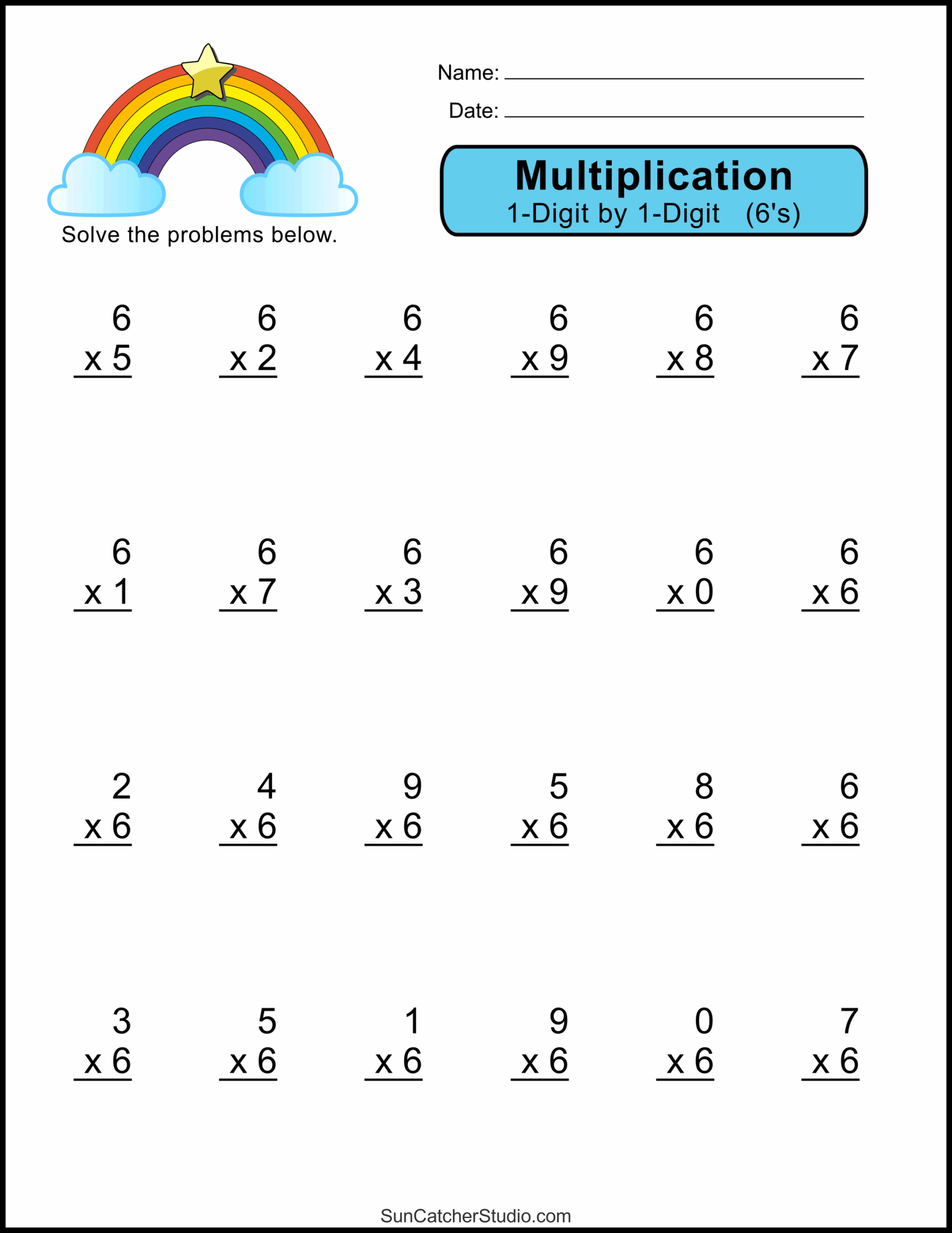 Multiplication Worksheets One Digit Math Drills Free Multiplication Worksheets One Digit Math Drills Free