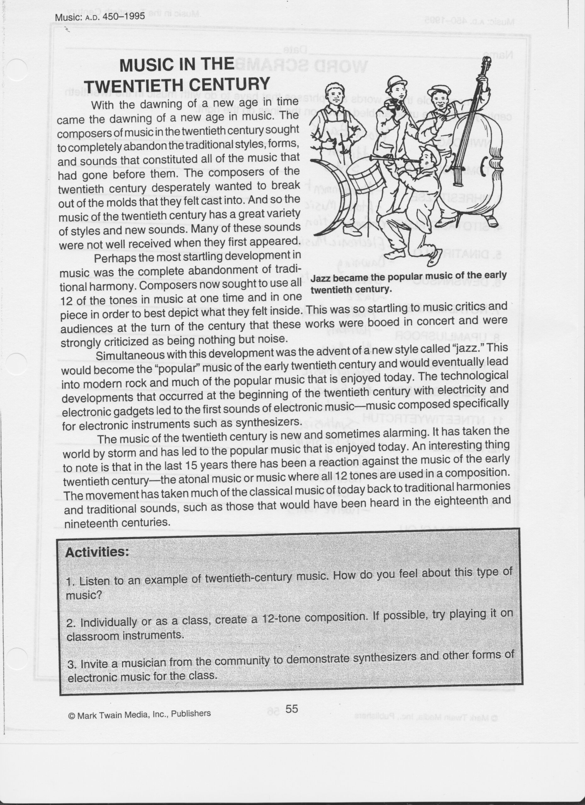 Free Music Reading Comprehension Worksheets Free Music Reading Comprehension Worksheets