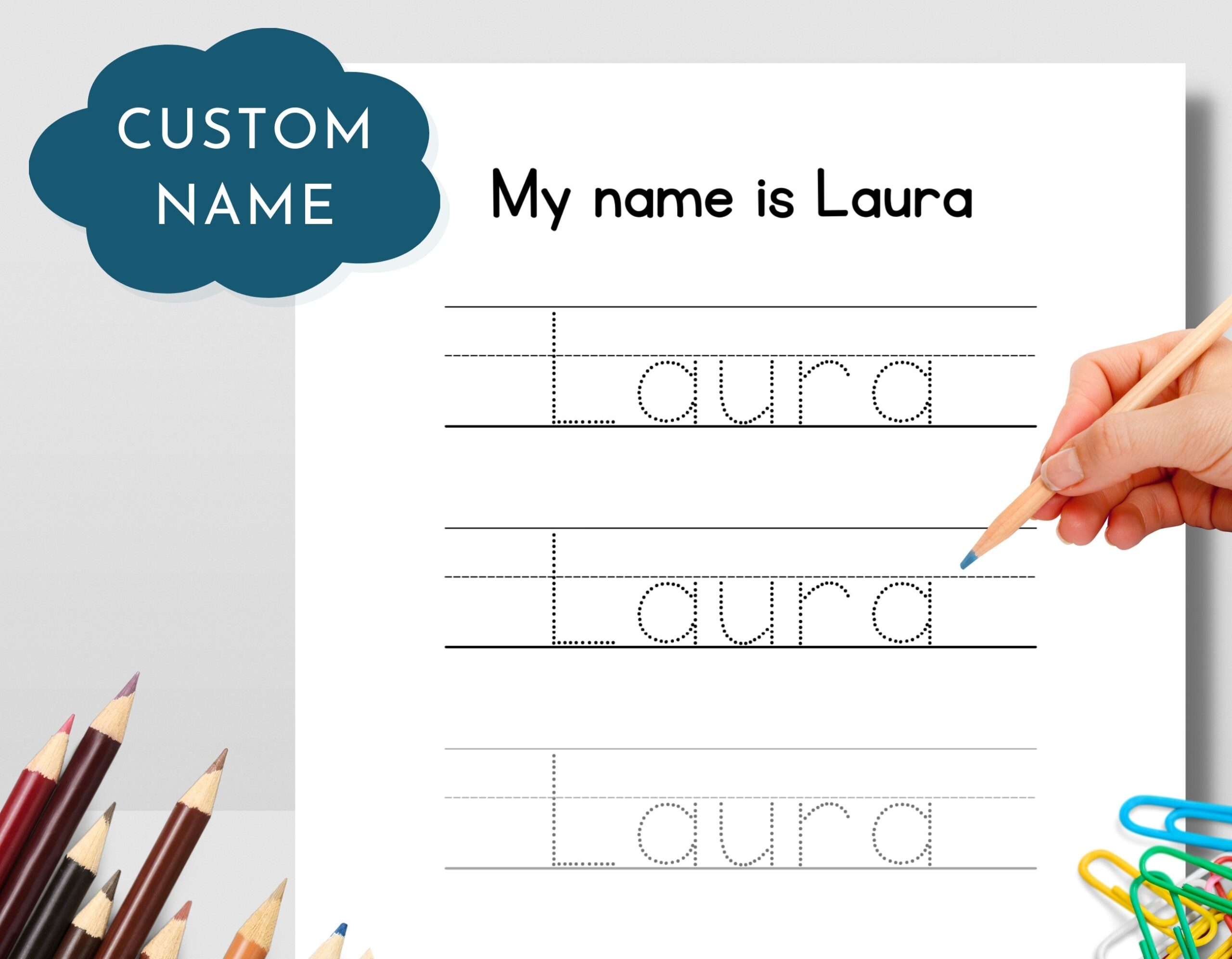 Name Trace Worksheet Handwriting Practice Printable For Pre Schoolers And Kindergarteners Custom Name Tracing Sheet I Can Write My Name Etsy Name Trace Worksheet Handwriting Practice Printable For Pre Schoolers And Kindergarteners Custom Name Tracing Sheet I Can Write My Name Etsy