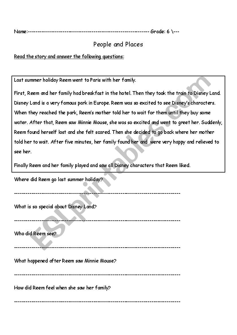 Narrative Reading Comprehension ESL Worksheet By Alromaithi Narrative Reading Comprehension ESL Worksheet By Alromaithi