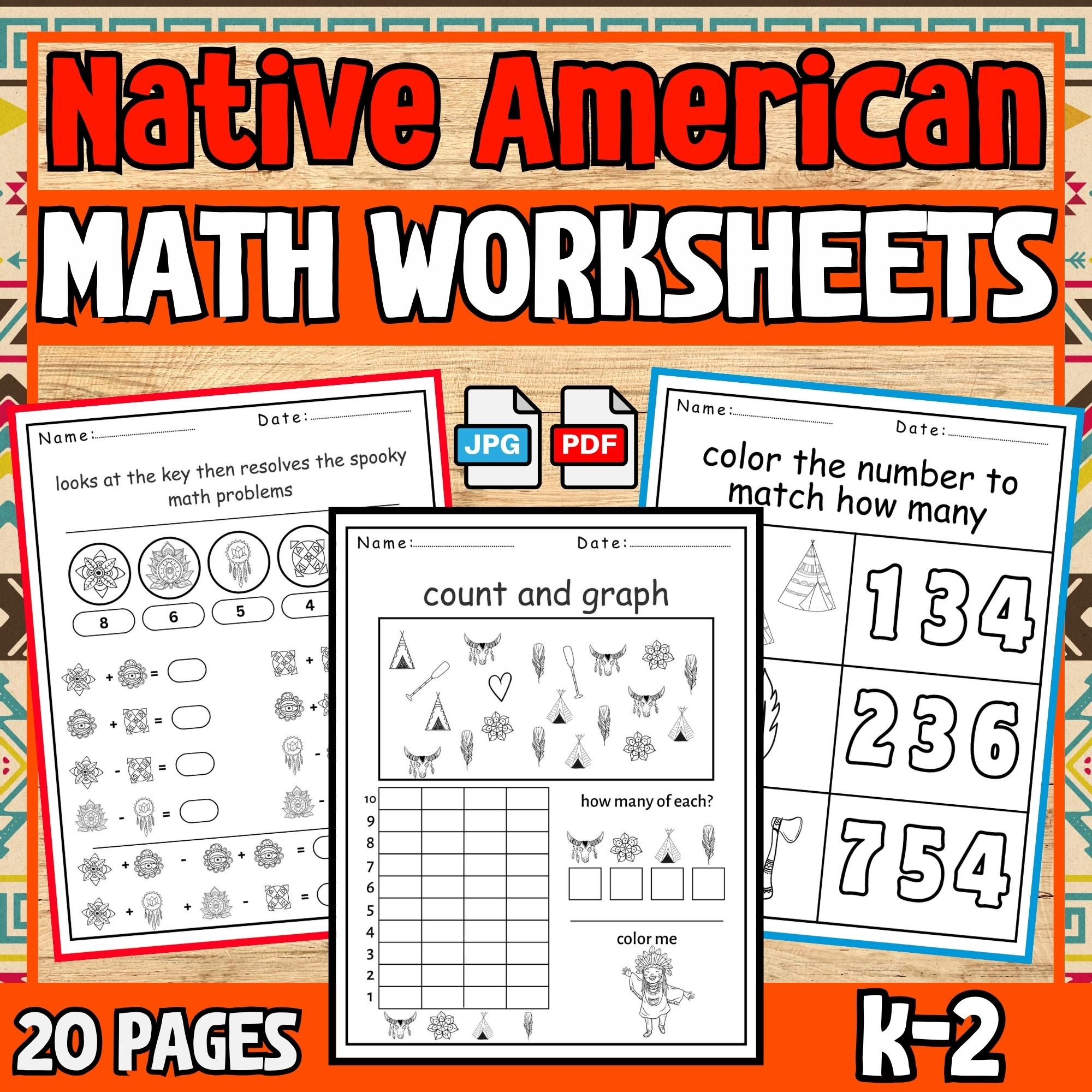 Native American Heritage Month Math Worksheets November Activities K 2 Teacha Native American Heritage Month Math Worksheets November Activities K 2 Teacha