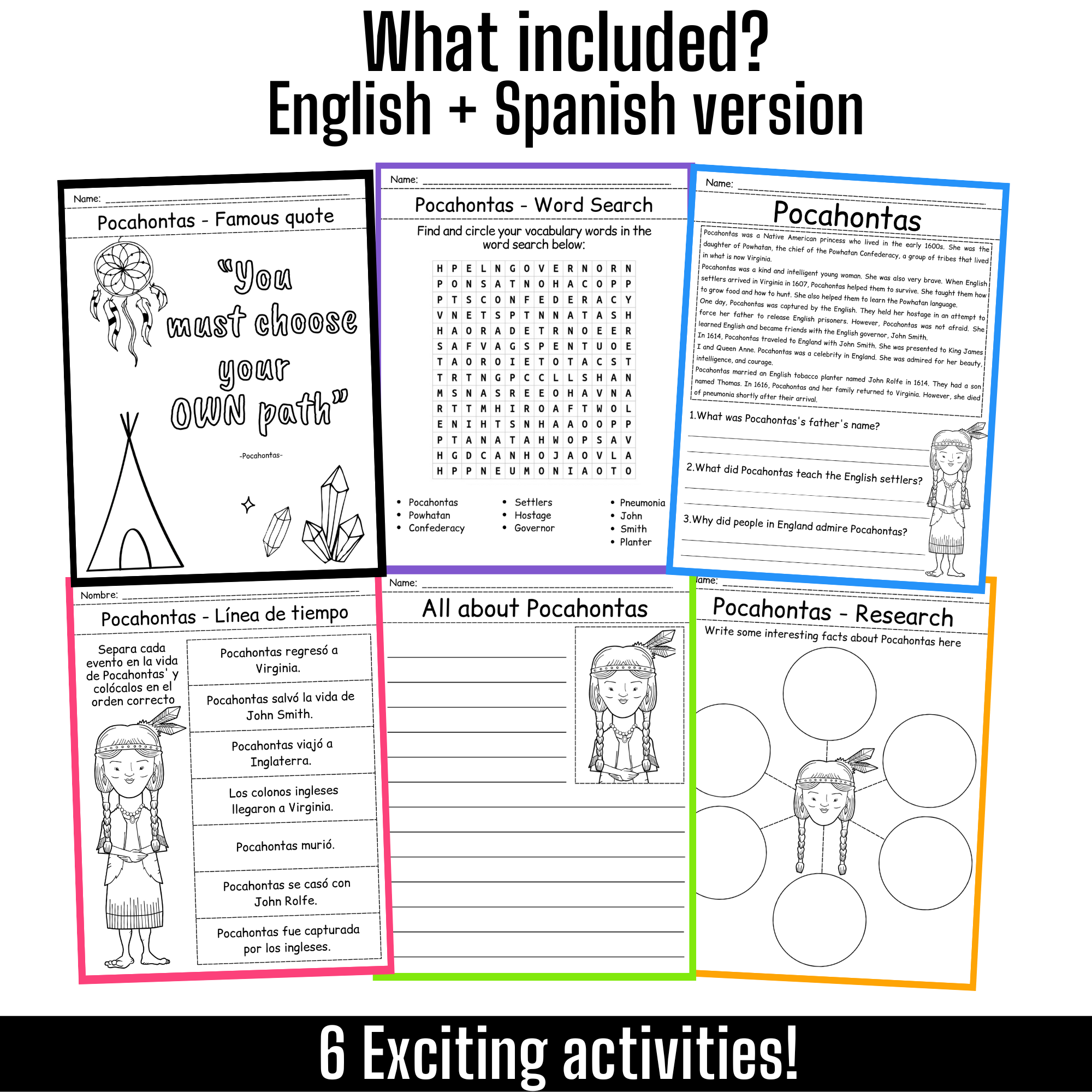 Native American Heritage Month Pocahontas Worksheets Reading Comprehension Made By Teachers