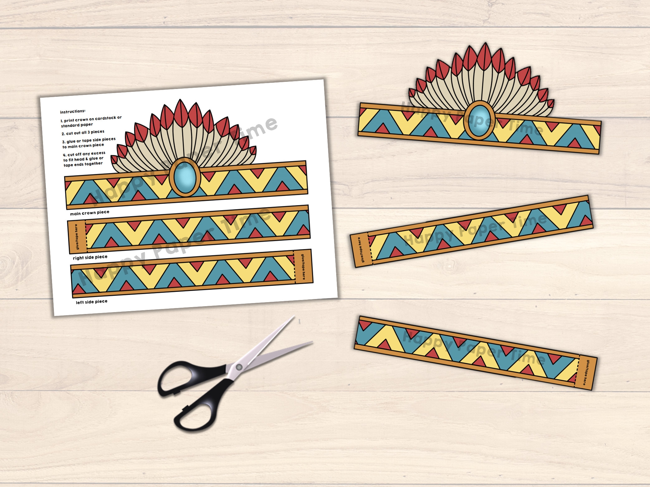Printable Indian Headdress Preschool