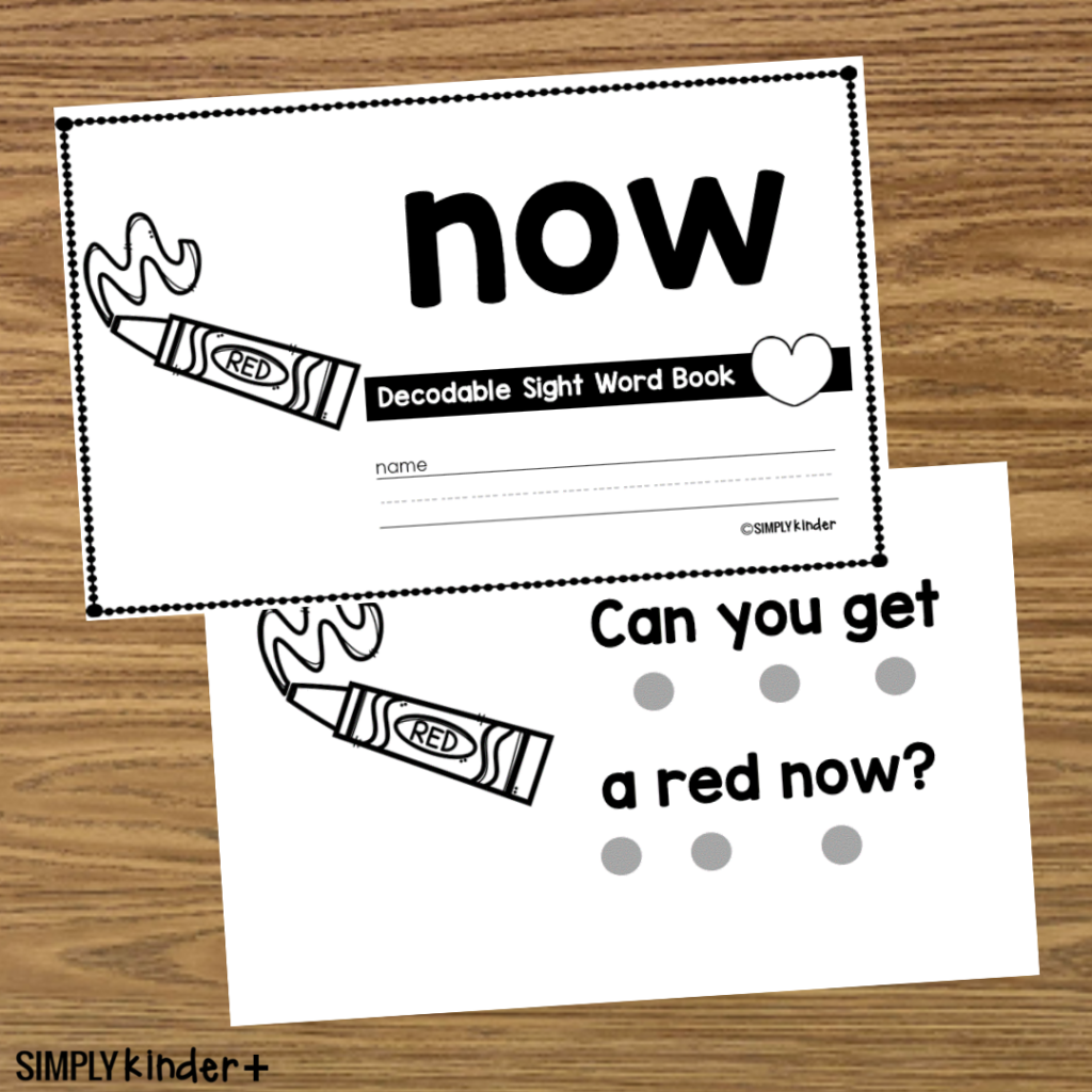 Now Sight Word Book Activities Simply Kinder Plus