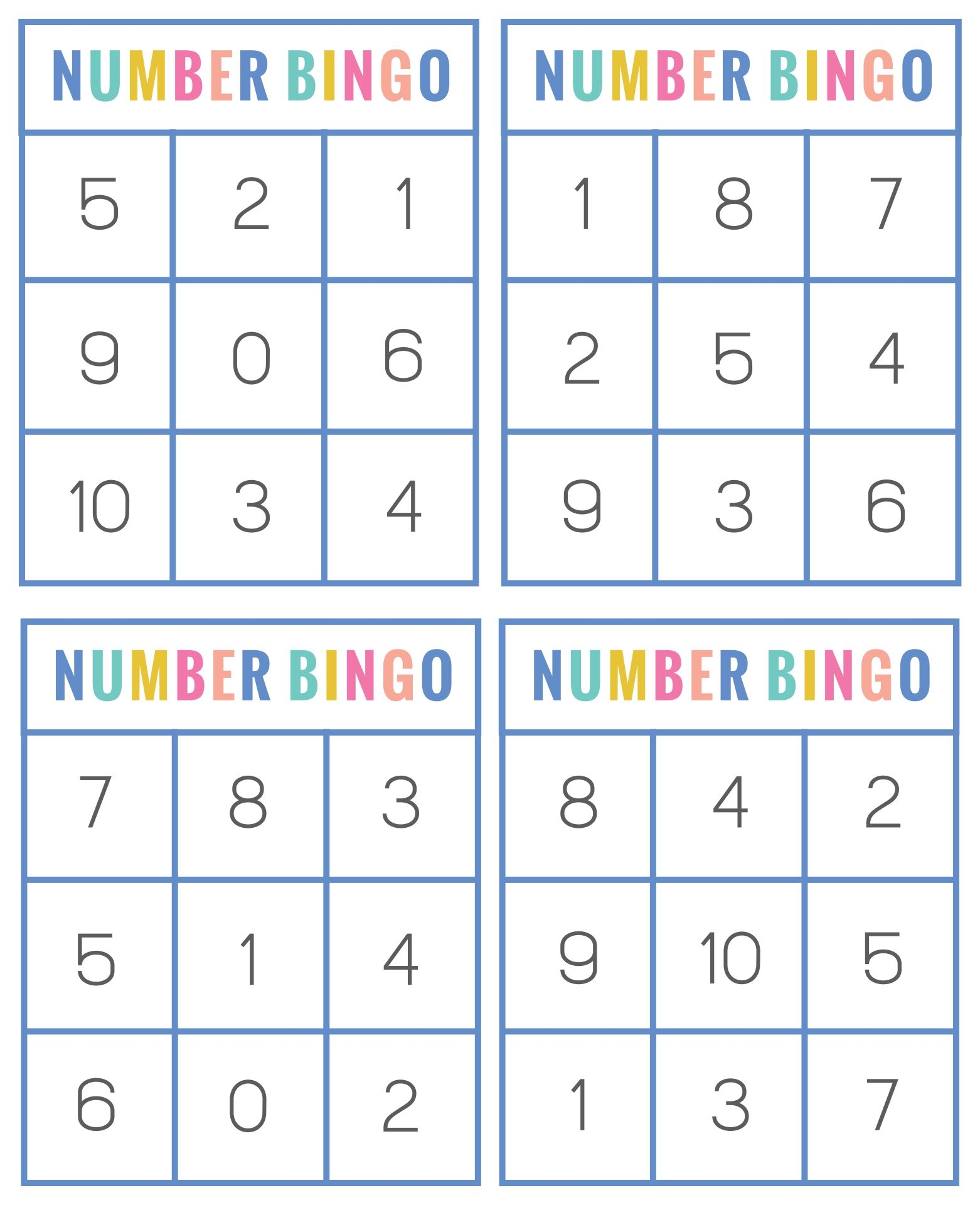 Number Bingo Cards 10 Free PDF Printables Printablee