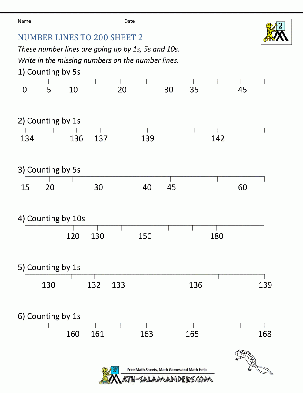 Number Line Worksheets Up To 1000