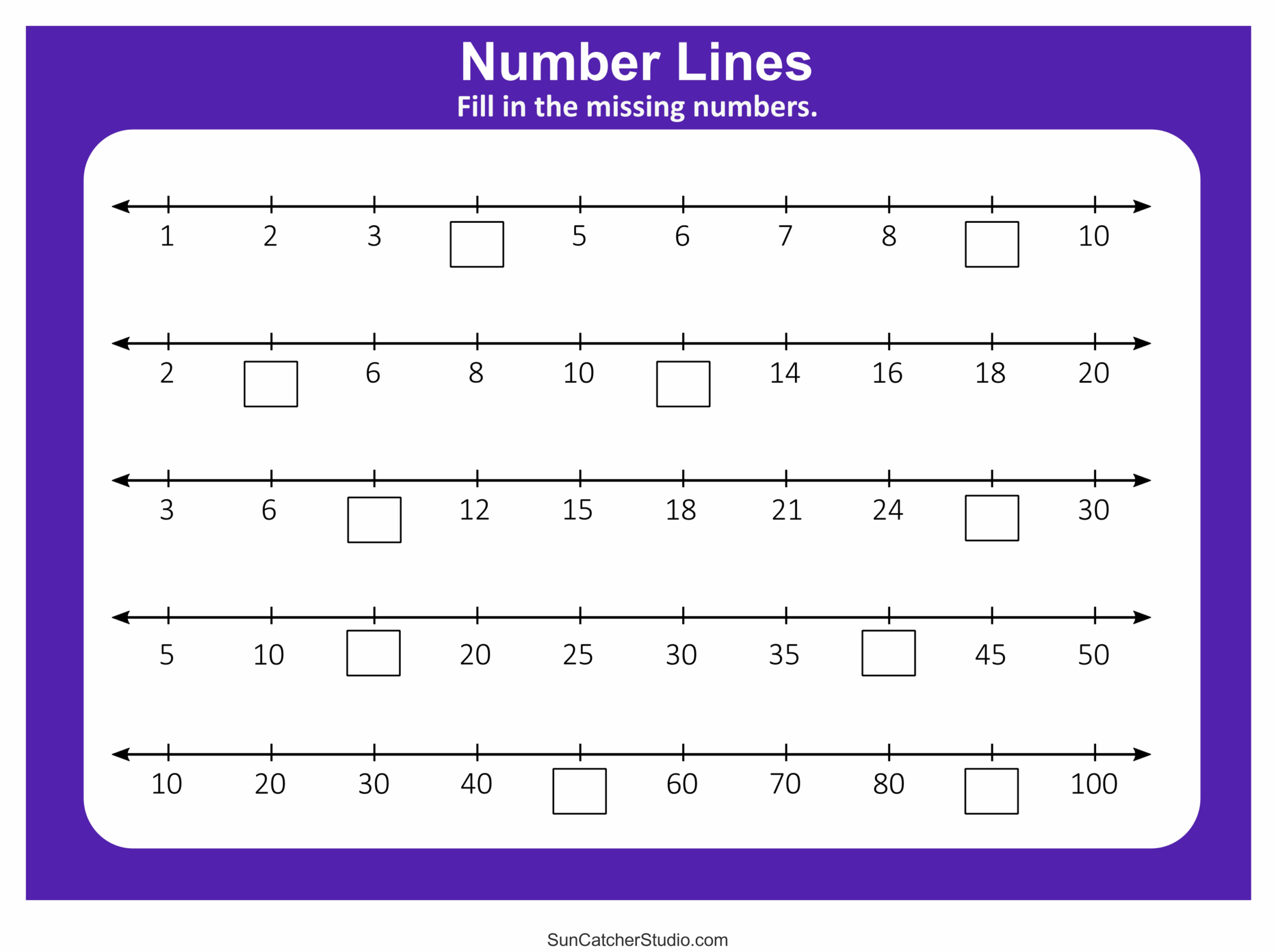 Number Lines Integers Decimals Blank Missing Numbers Free Printables Monograms Design Tools Patterns U0026 DIY Projects