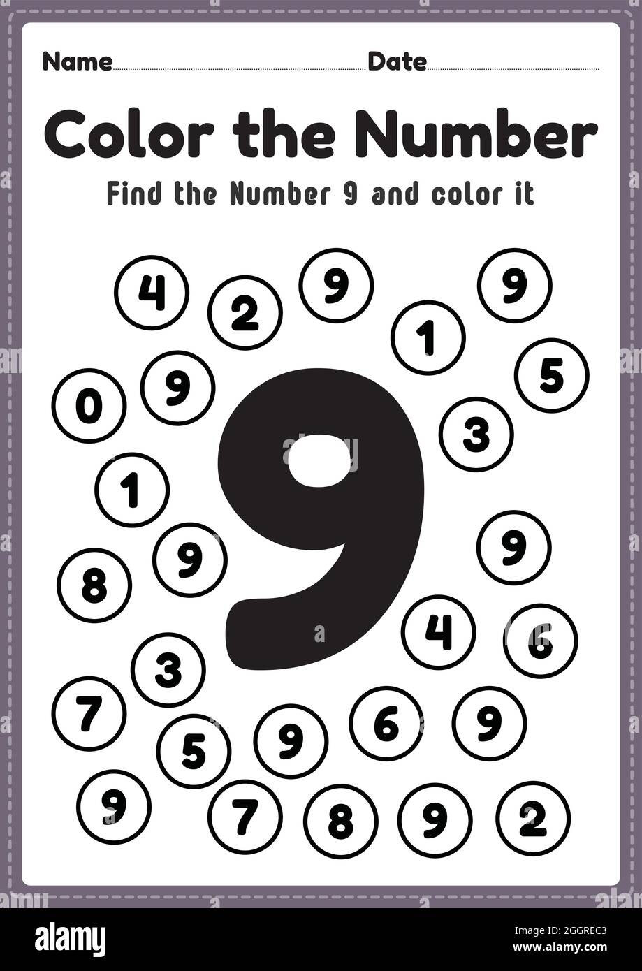Number Worksheets For Preschool Number 9 Coloring Math Activities Number Worksheets For Preschool Number 9 Coloring Math Activities
