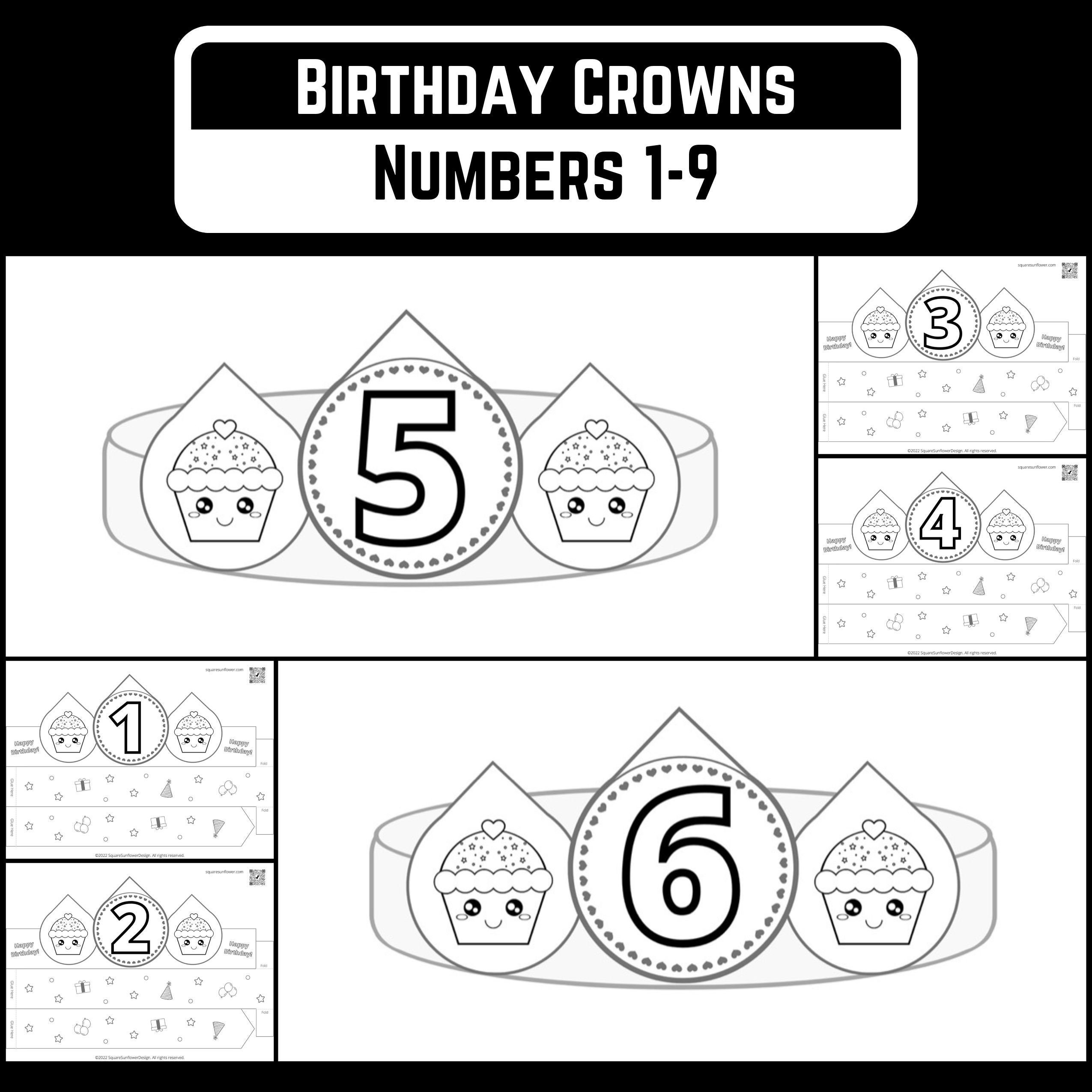 Numbered Birthday Crown Template Preschool Kindergarten Classroom Numbered Birthday Crown Template Preschool Kindergarten Classroom