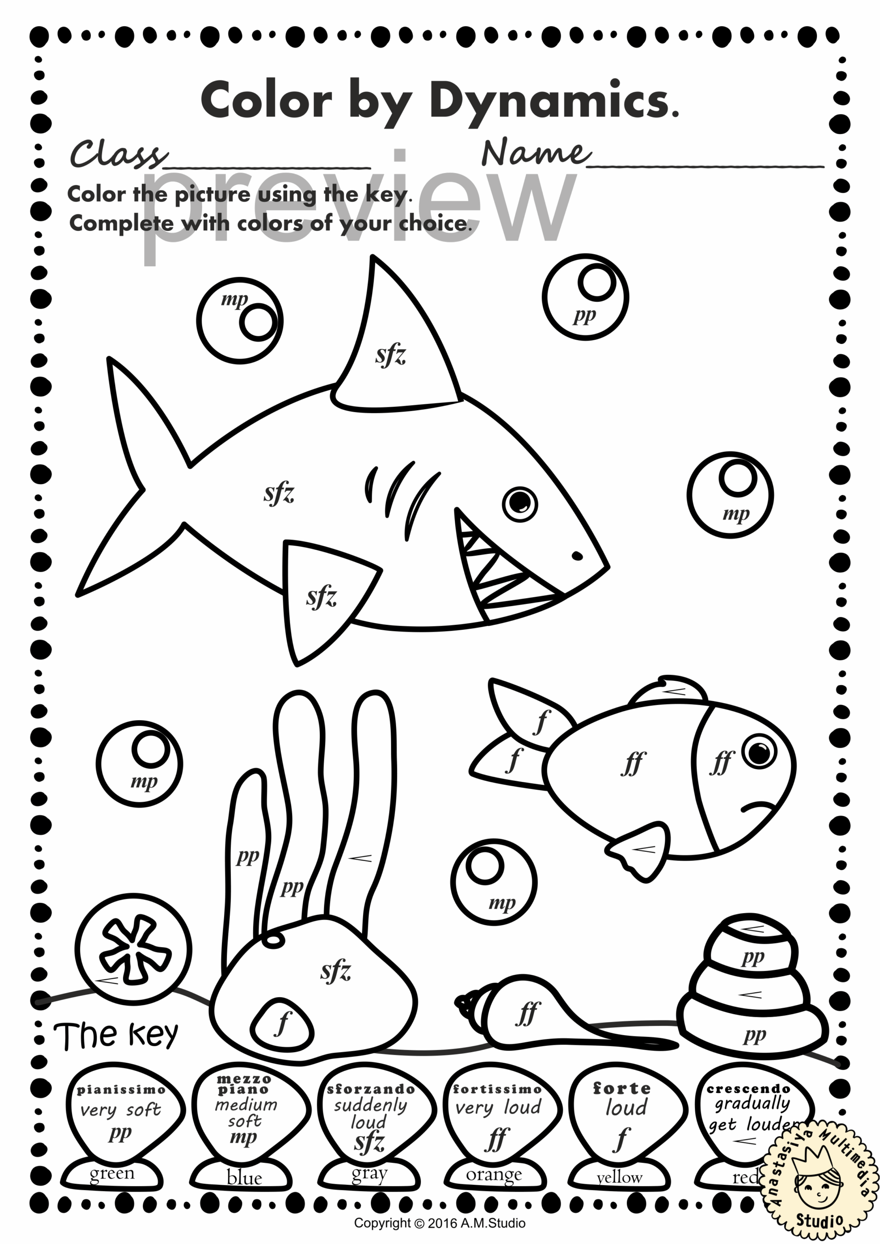 Ocean Animals Music Coloring Pages Dynamics Music Worksheets Ocean Animals Music Coloring Pages Dynamics Music Worksheets