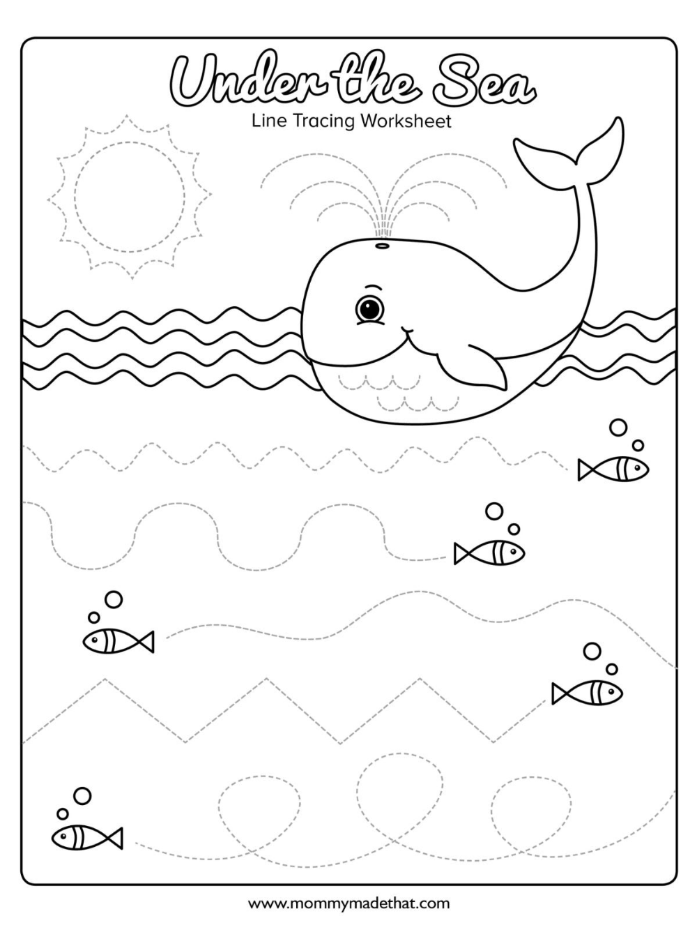 Ocean Line Tracing Work Sheet Ocean Animals Preschool Ocean 