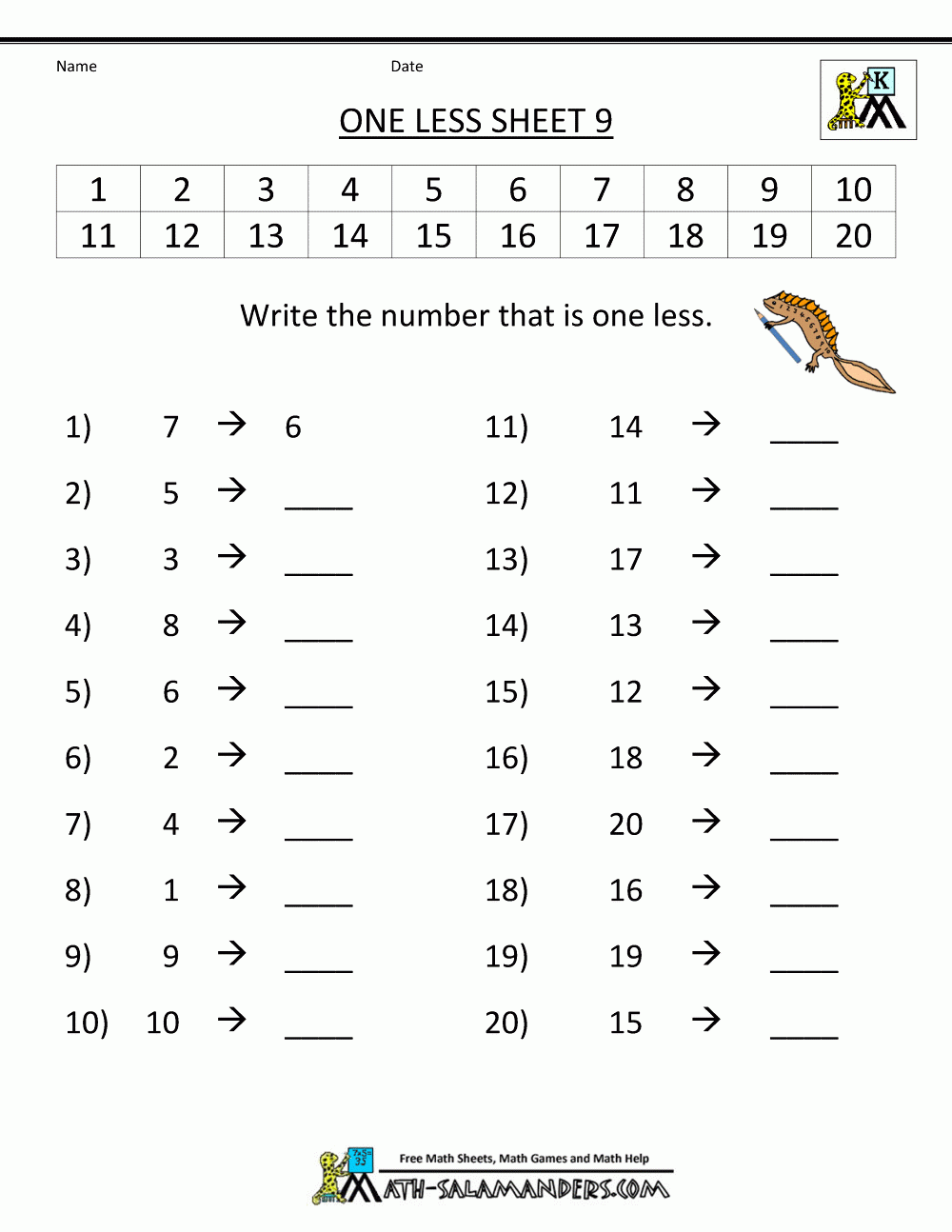Free Printable 6 Year Old Worksheets