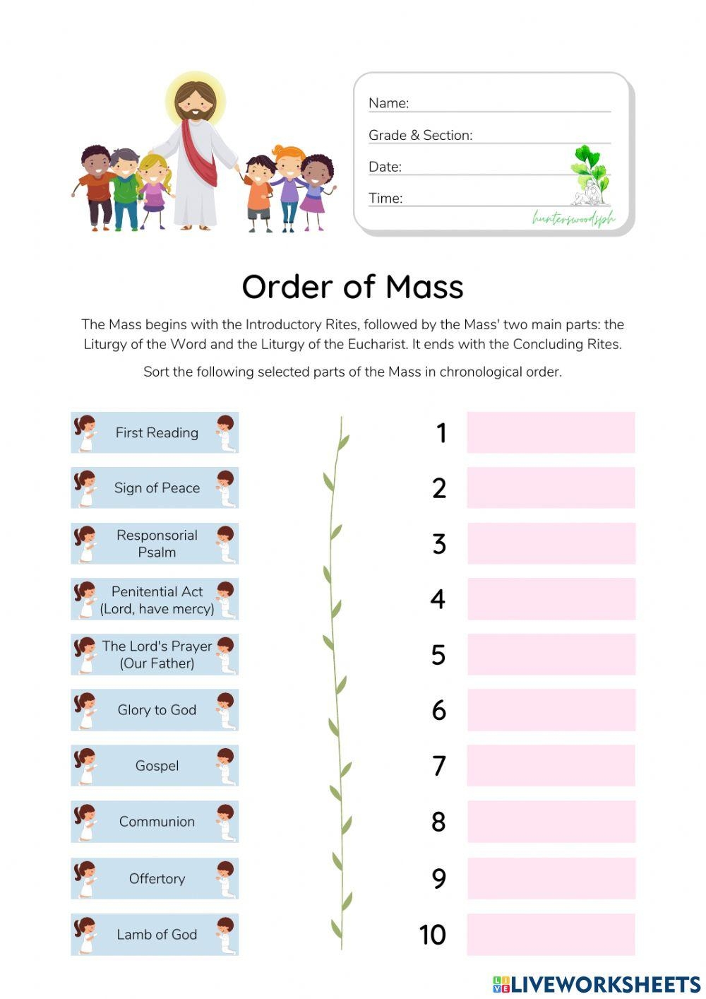 Order Of Mass Catechism HuntersWoodsPH Worksheet Live Worksheets Worksheets Library Order Of Mass Catechism HuntersWoodsPH Worksheet Live Worksheets Worksheets Library
