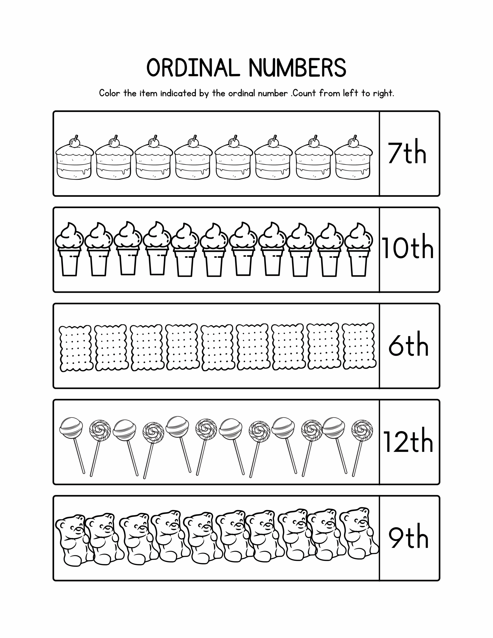 Ordinal Numbers Worksheets Ordinal Numbers Worksheets