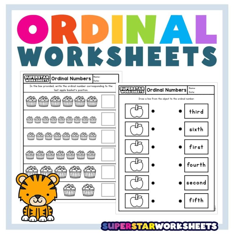 Ordinal Numbers Worksheets Superstar Worksheets