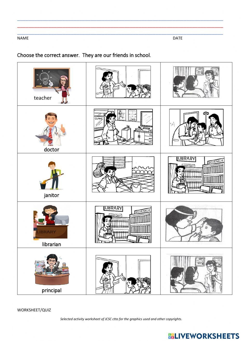 Our Friends In School Worksheet Live Worksheets Worksheets Library