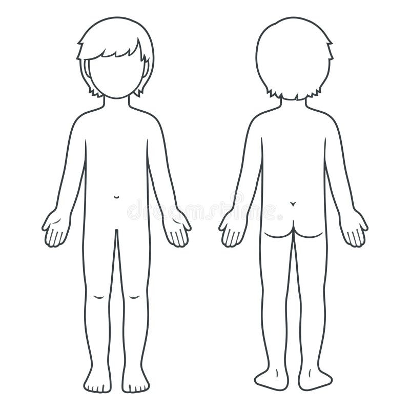 Outline Child Body Front Back Stock Illustrations 285 Outline 