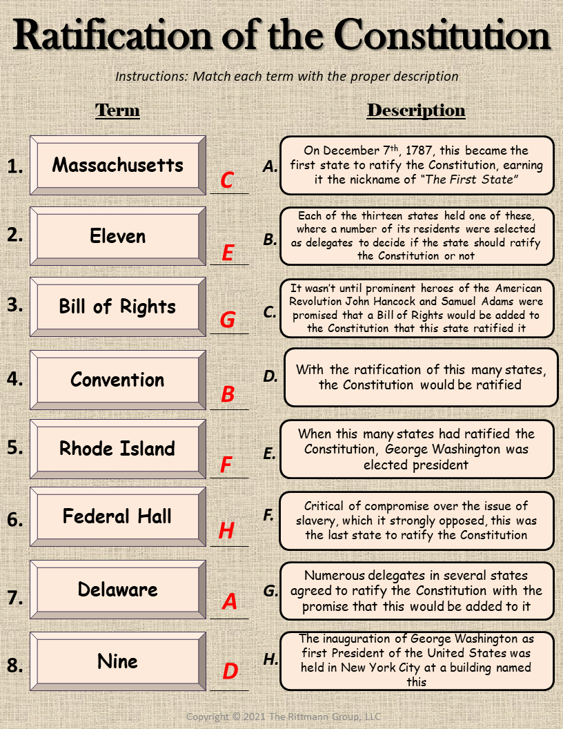 Free Printable Worksheets On The Constitution