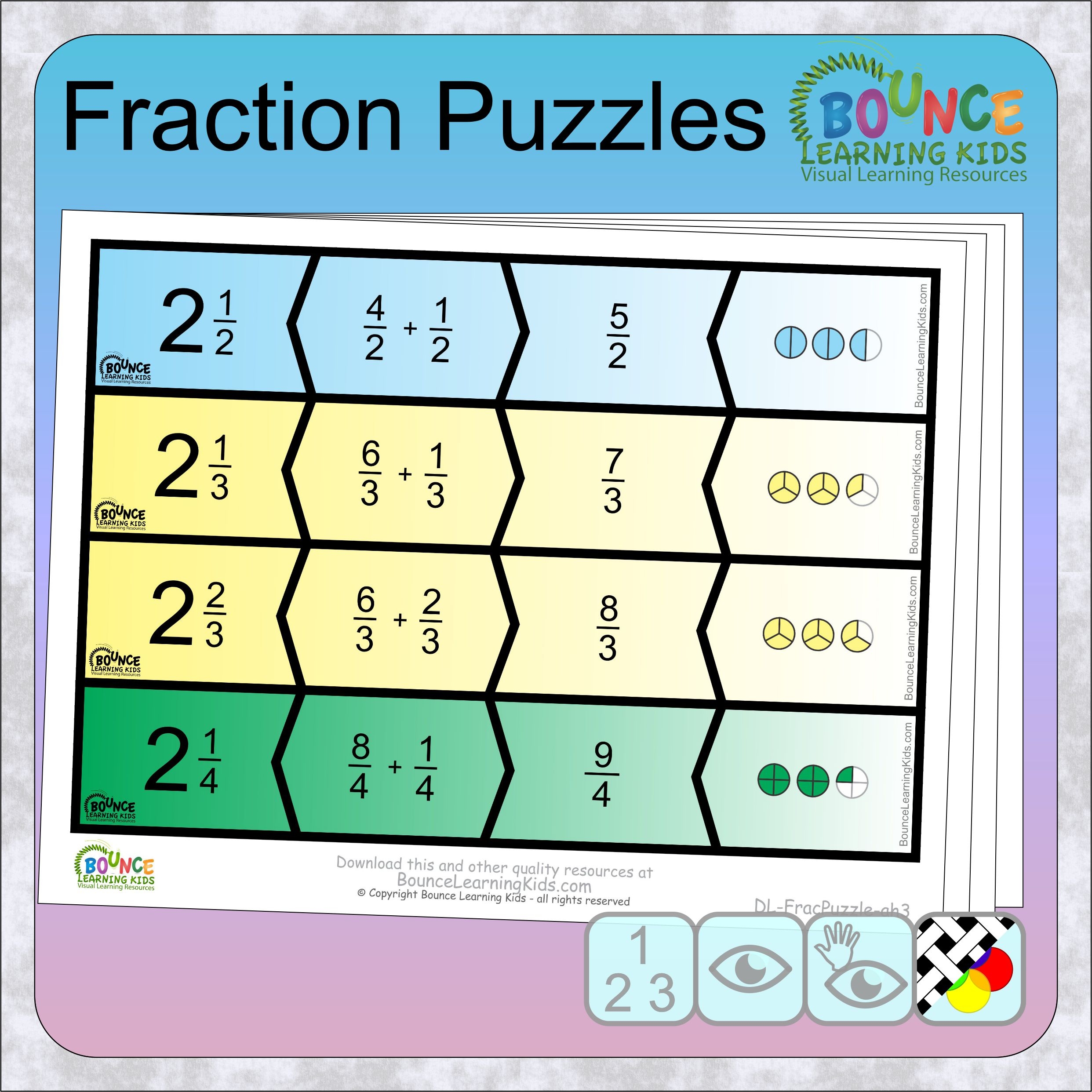 Over 60 Fun Fraction Puzzles Worksheets To Print U0026 Cut Out Over 60 Fun Fraction Puzzles Worksheets To Print U0026 Cut Out