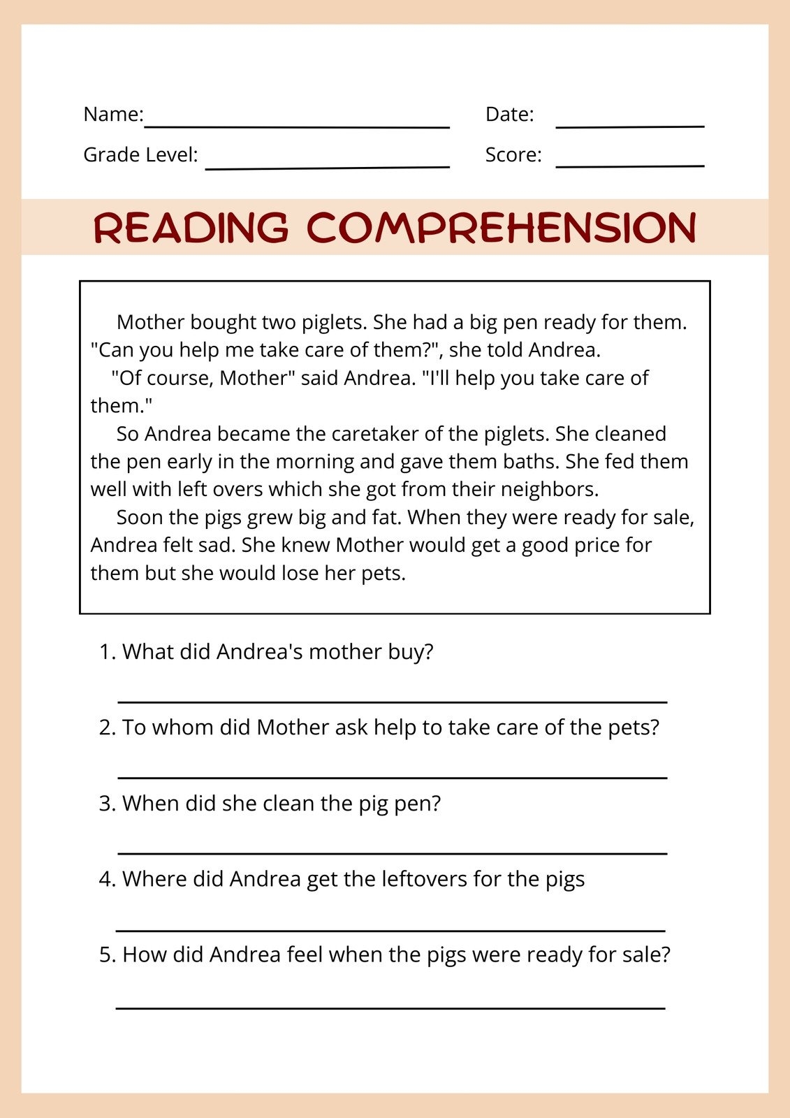 Page 4 Customize 253 Reading Comprehension Worksheets Templates Page 4 Customize 253 Reading Comprehension Worksheets Templates