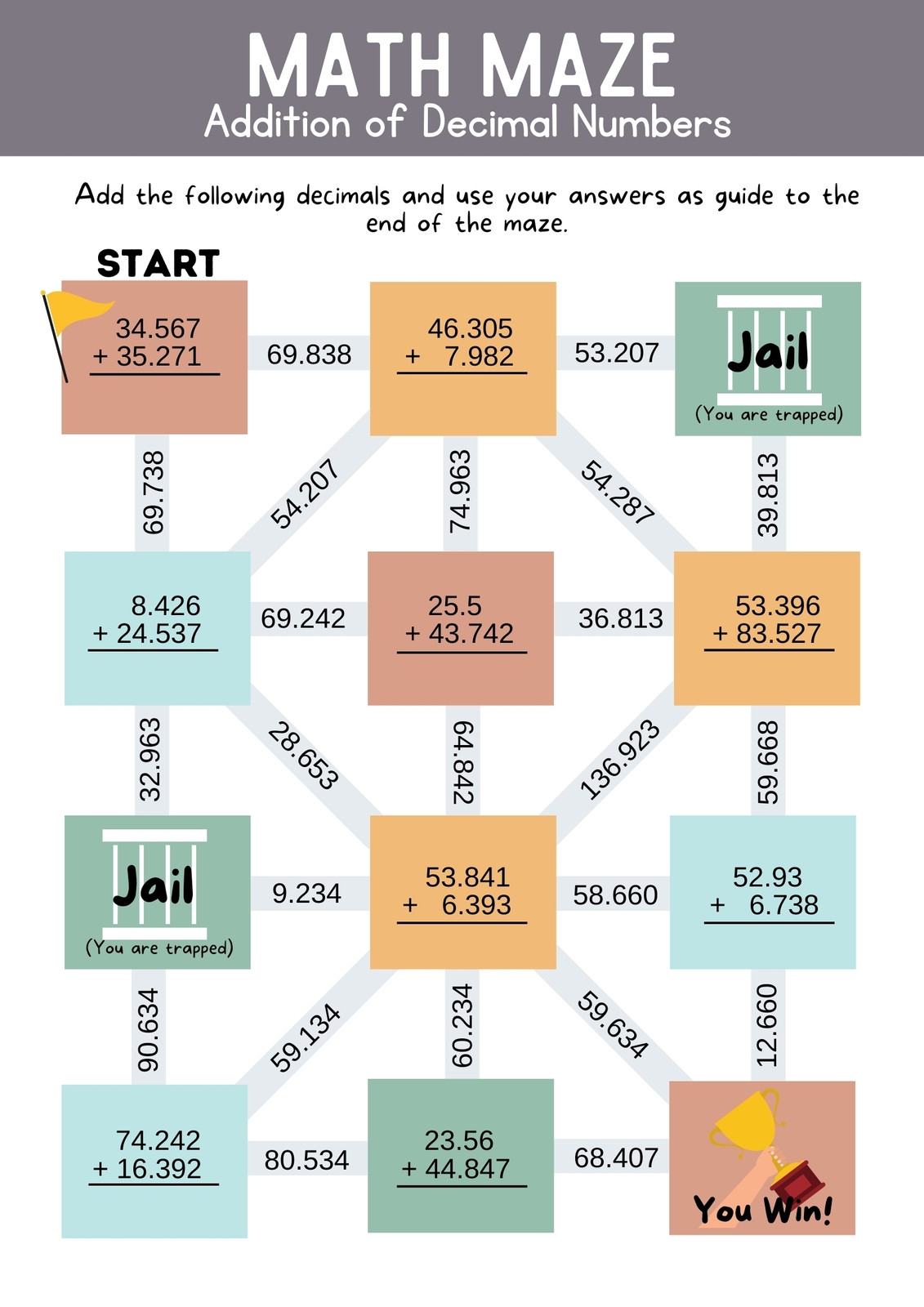 Page 4 Free To Print And Edit Addition Worksheet Templates Canva