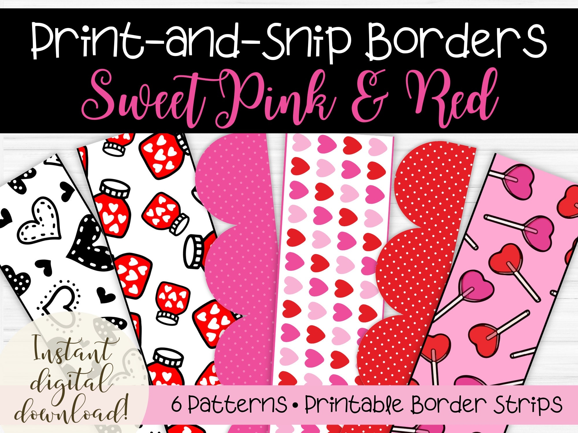 Pink U0026 Red Valentine Bulletin Board Borders Printable Valentine s Day Borders For Teacher s Classroom Cute February Bulletin Board Theme Etsy Australia