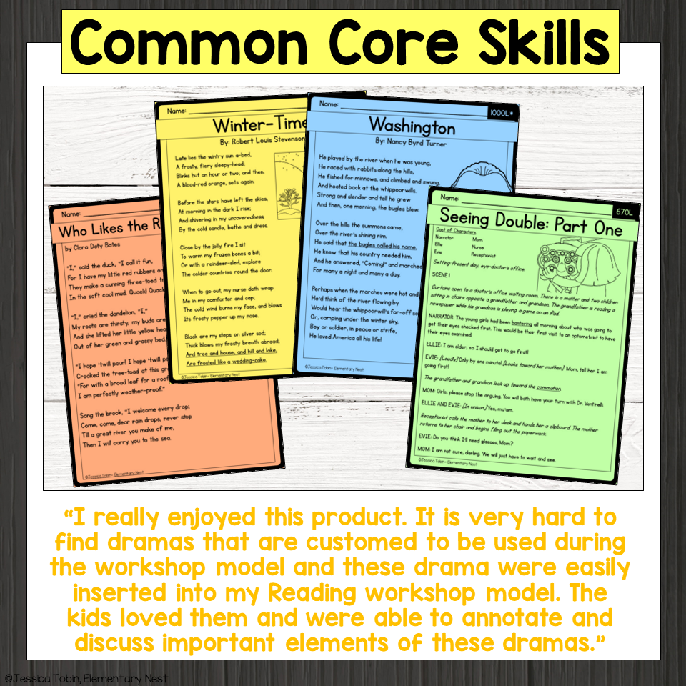 Poetry Prose And Drama Reading Comprehension Passages RL 4 5