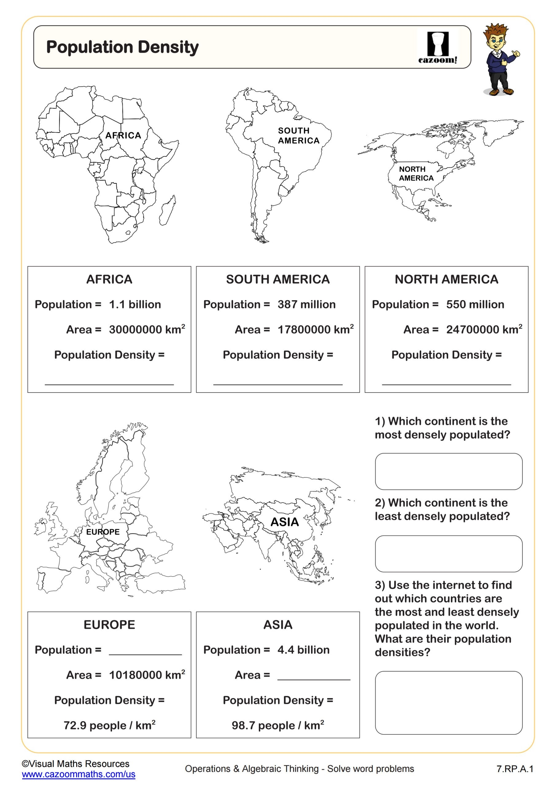 Population Density Worksheet Fun And Engaging 7th Grade PDF Worksheets Population Density Worksheet Fun And Engaging 7th Grade PDF Worksheets
