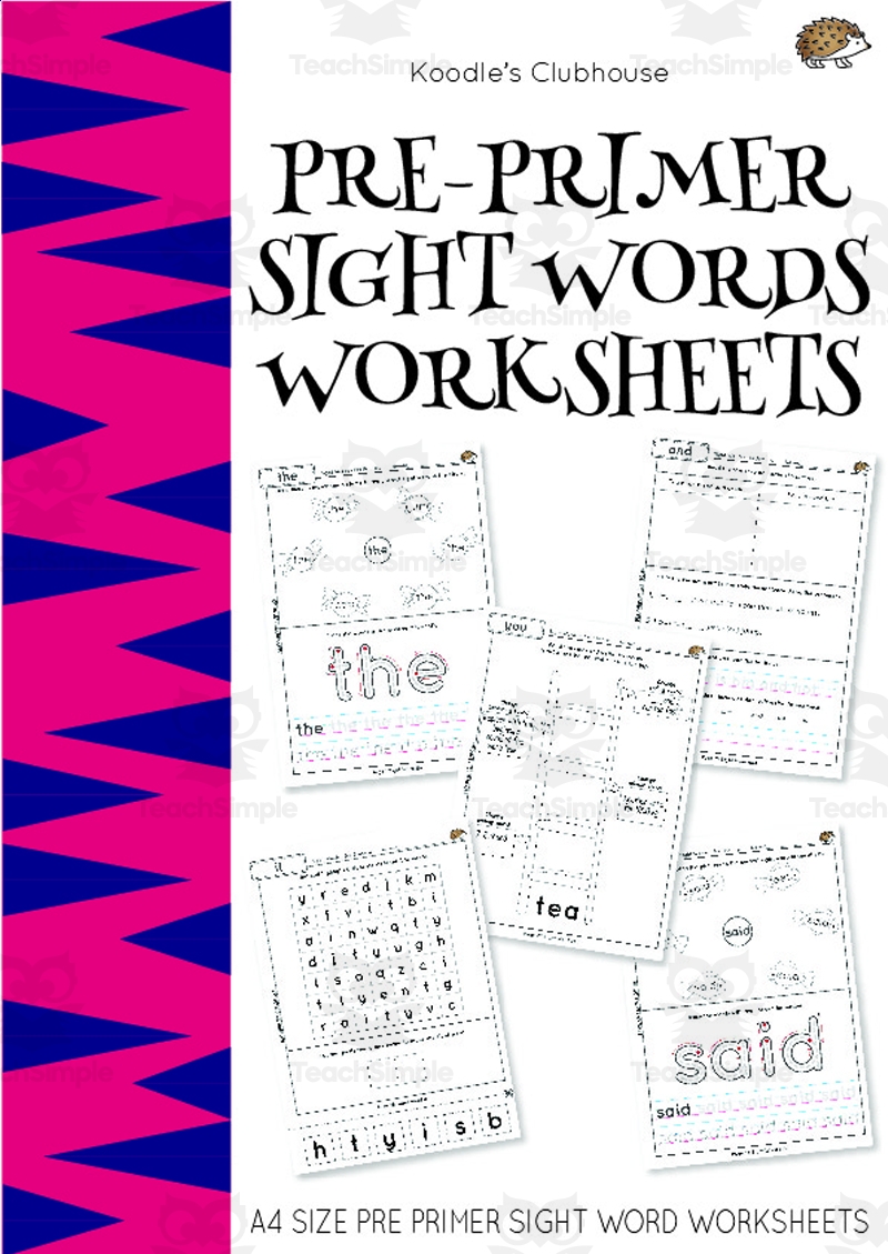 Pre Primer Sight Words Worksheets By Teach Simple