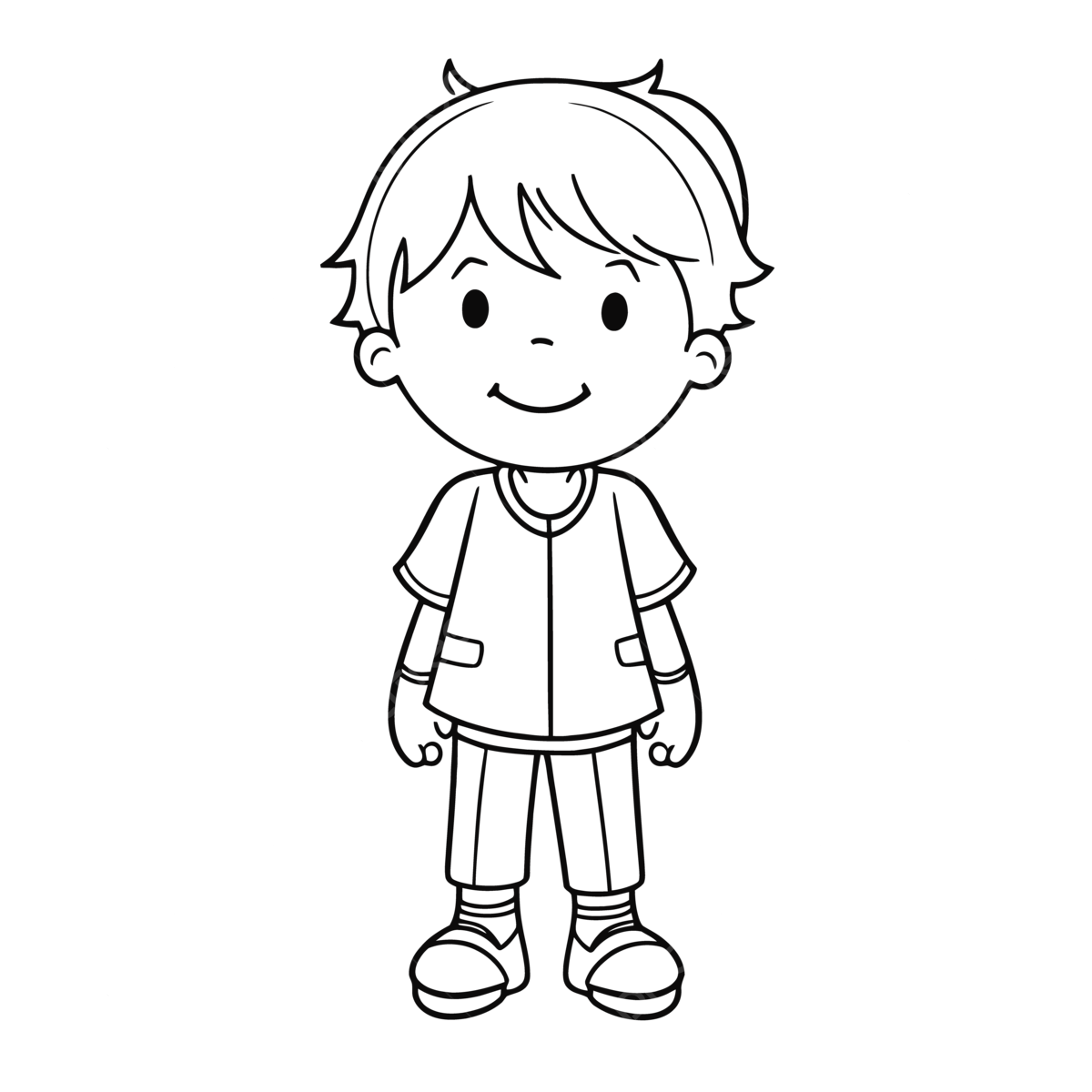Preschool Boy Coloring Sheet Outline Sketch Drawing Vector School 
