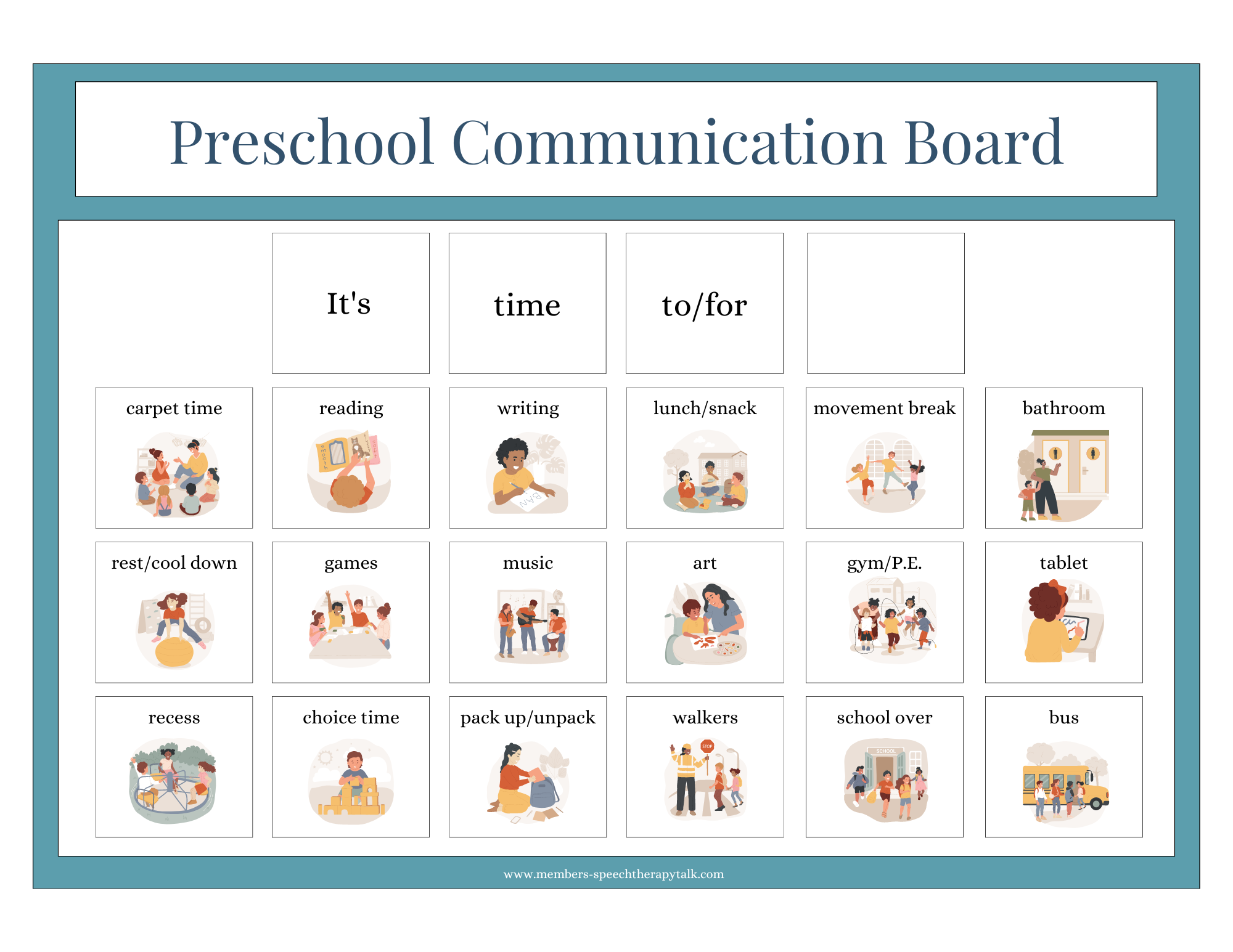 Preschool Expand Phrases Board Speech Therapy Talk Membership