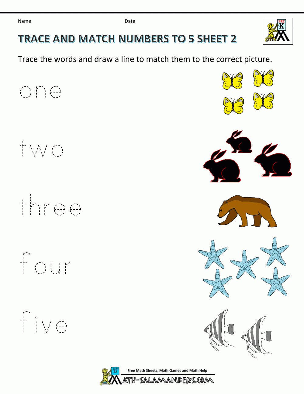 Free Printable Number Matching For Preschoolers Free Printable Number Matching For Preschoolers