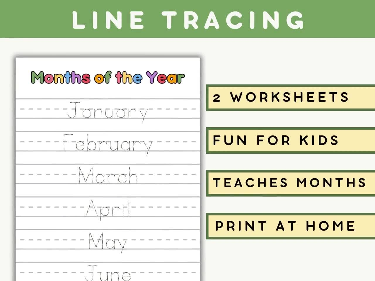 Preschool Months Of The Year Worksheet 12 Month Traceable Printable Dotted Line Writing Practice Preschool Months Of The Year Worksheet 12 Month Traceable Printable Dotted Line Writing Practice