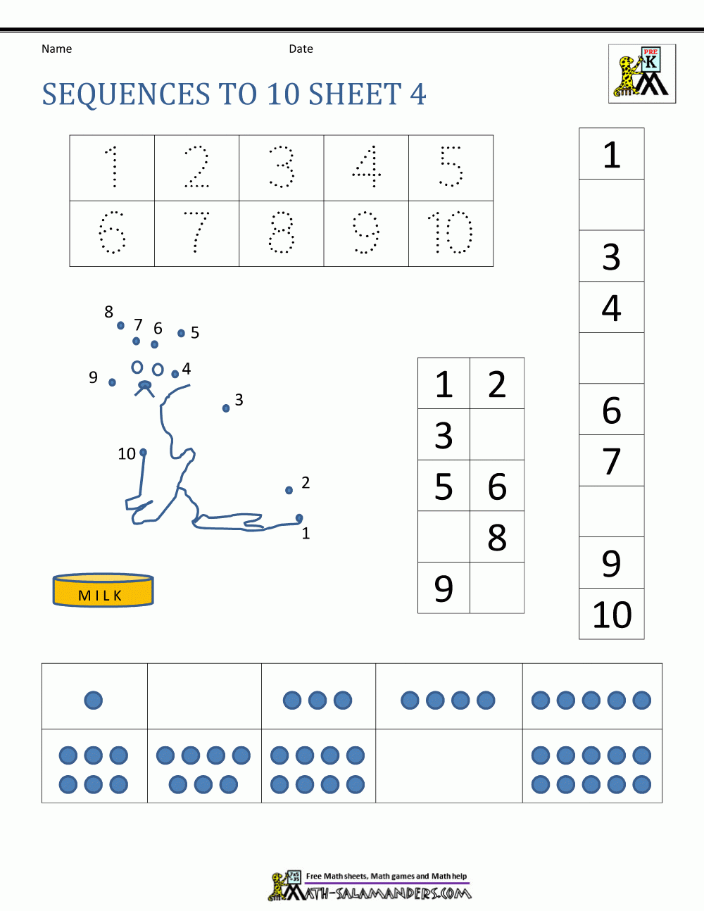 Preschool Number Worksheets Sequencing To 10 Preschool Number Worksheets Sequencing To 10