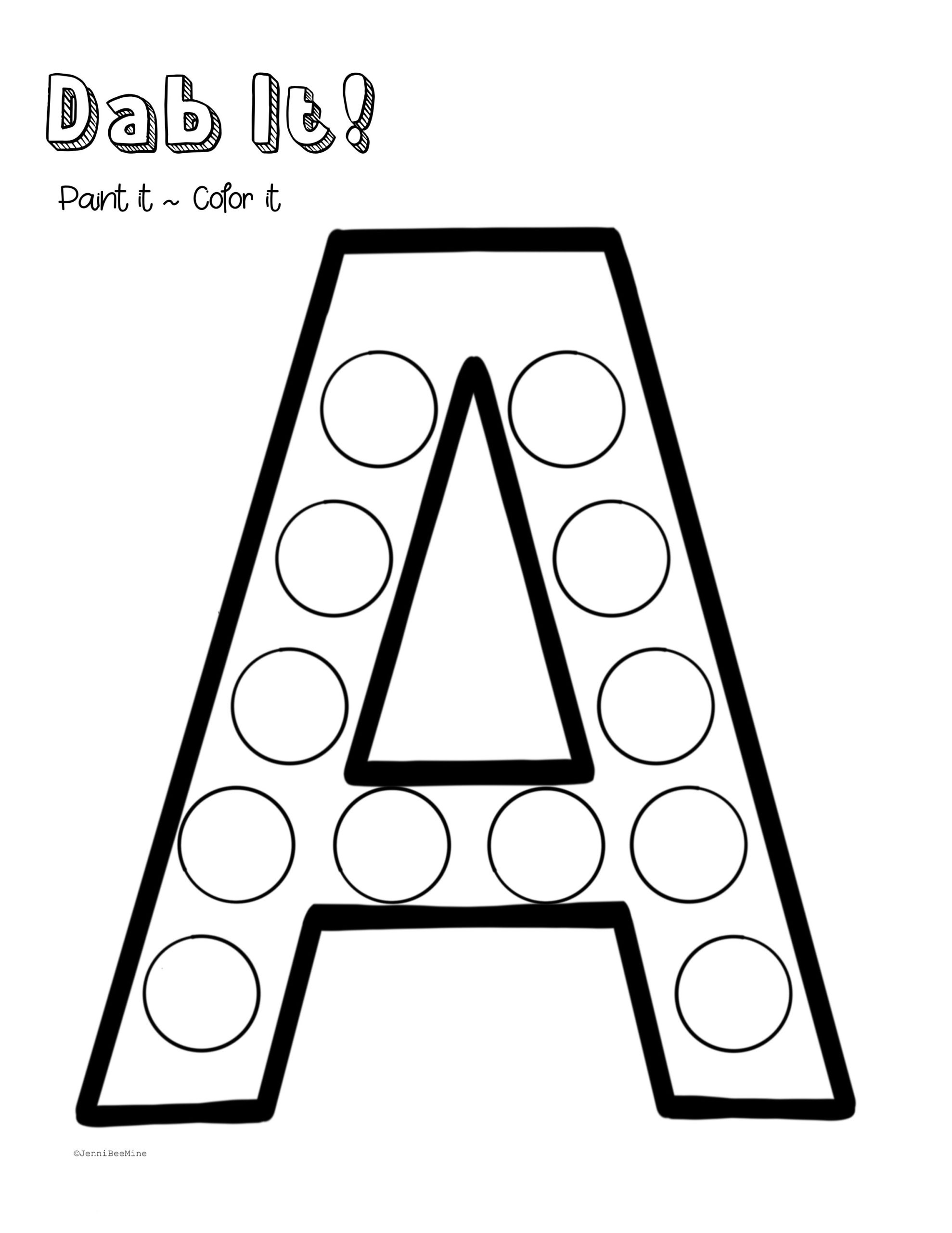 Preschool Printables Letter A Dab It Jennibeemine