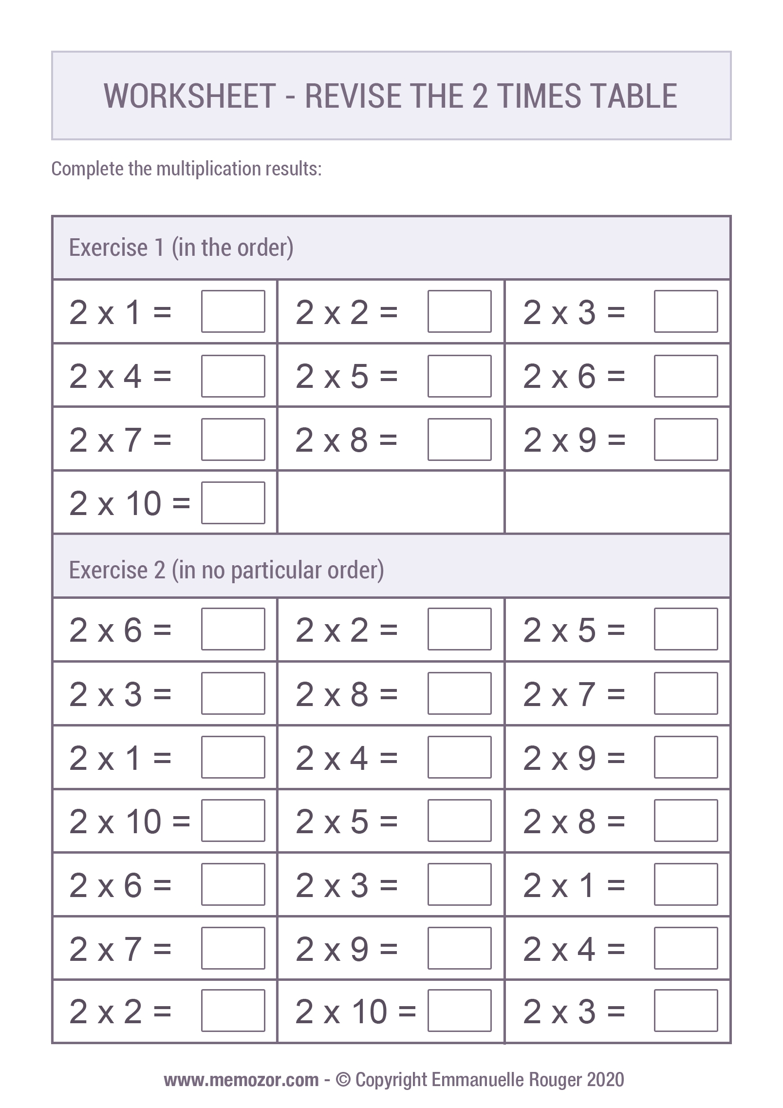Pretty 2 Times Table Chart Print For Free many Colors Memozor Worksheets Library