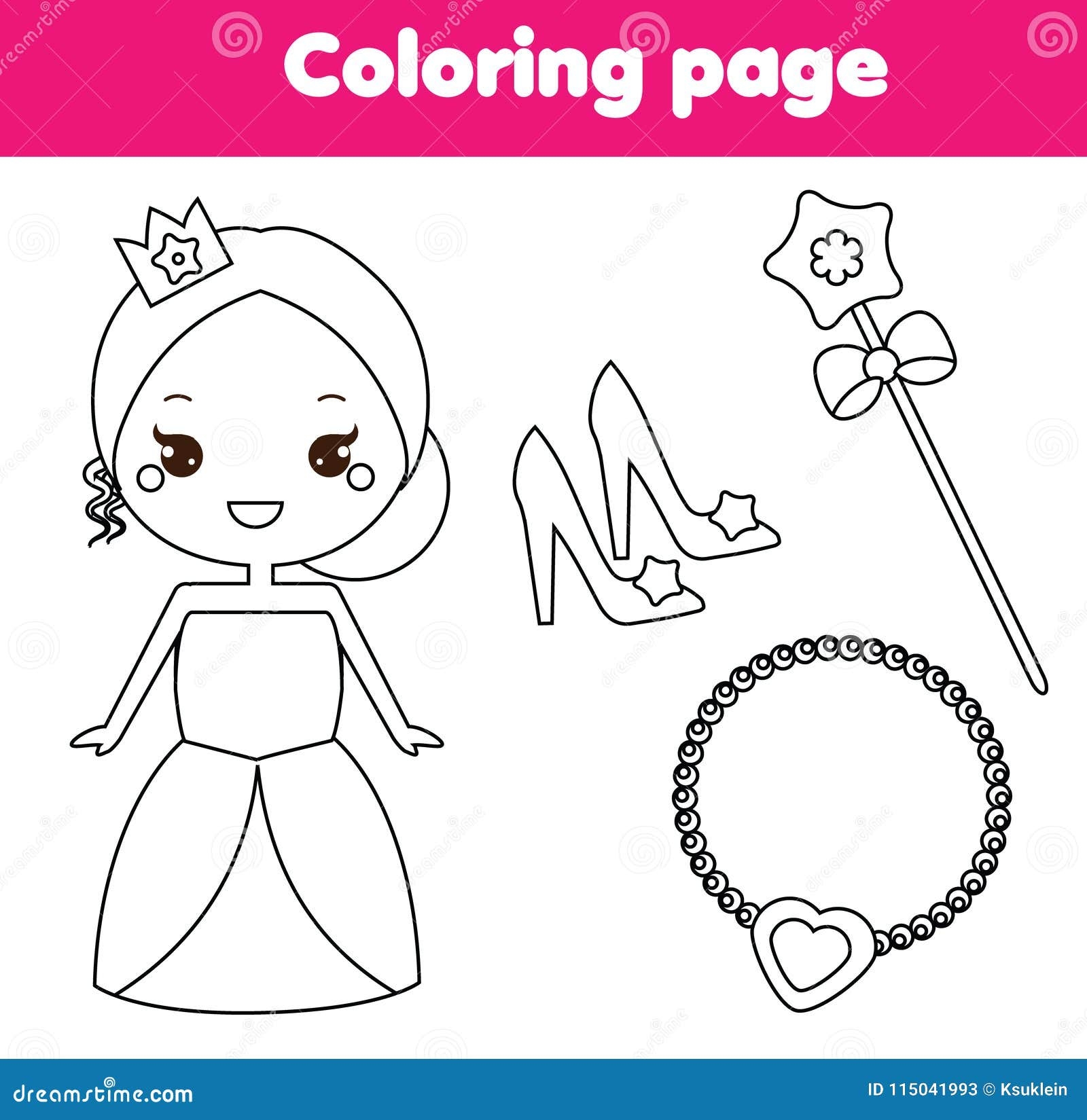 Princess Coloring Page Educational Activity For Children Stock Vector Illustration Of Blank Cartoon 115041993 Princess Coloring Page Educational Activity For Children Stock Vector Illustration Of Blank Cartoon 115041993