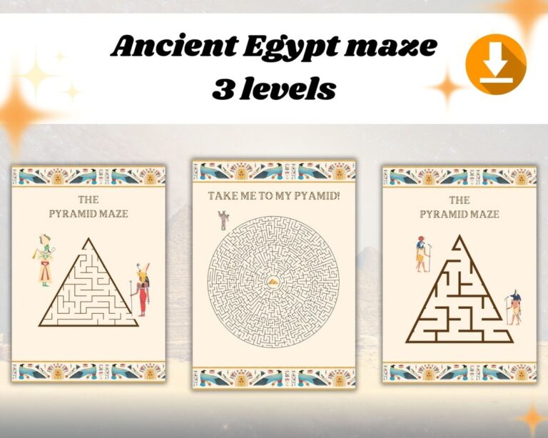 Printable Ancient Egypt Maze Pack Ancient Egypt Party Activity Lesson Activity Ancient Egypt Worksheets Ancient History Lesson Pyramid Etsy