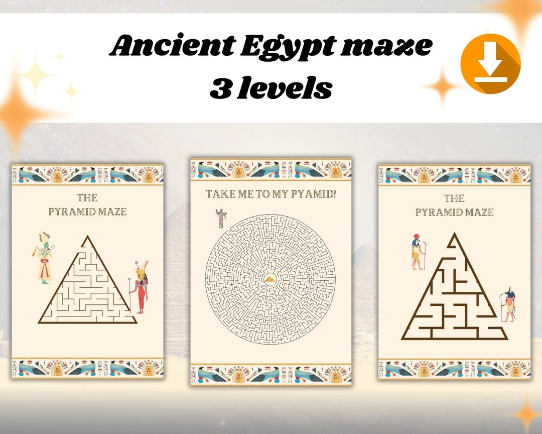 Printable Ancient Egypt Maze Pack Ancient Egypt Party Activity Lesson Activity Ancient Egypt Worksheets Ancient History Lesson Pyramid Etsy