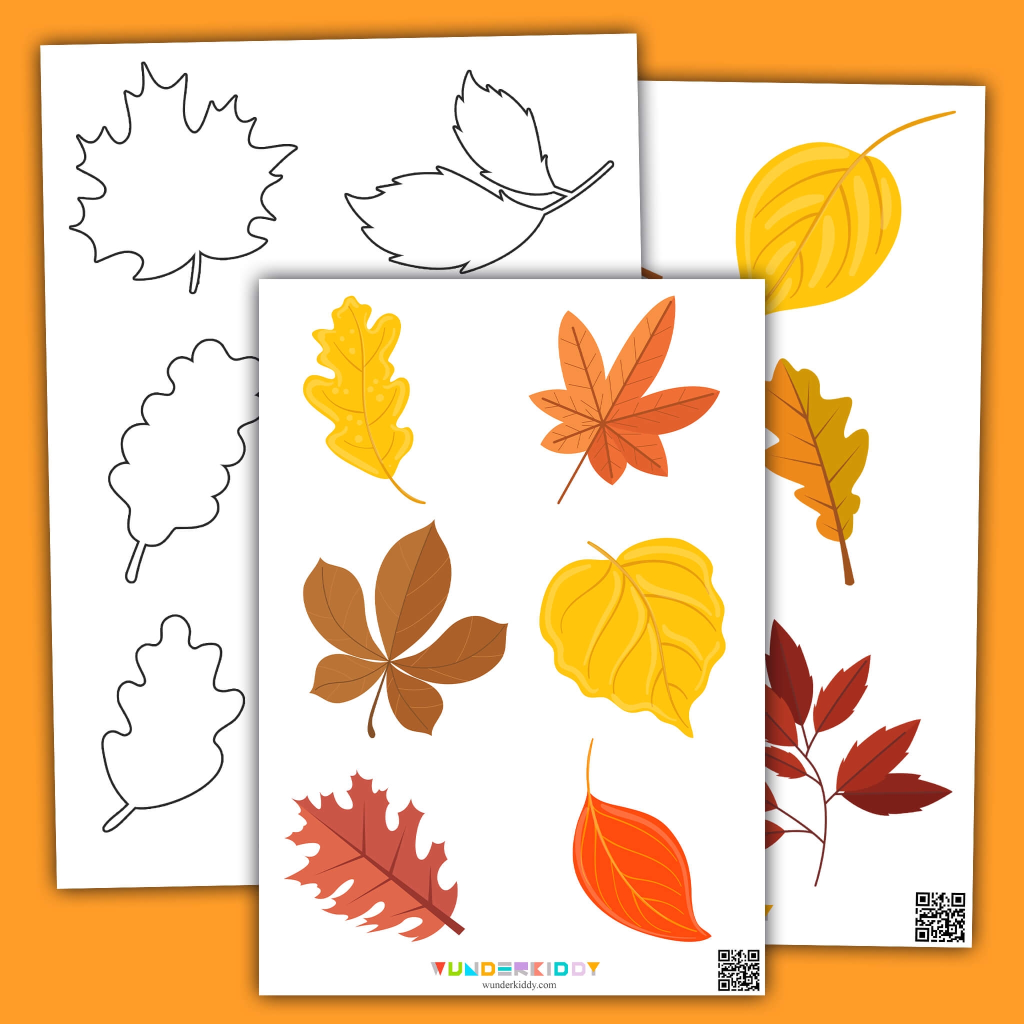 Printable Autumn Leaves Outline Templates For Kids Craft
