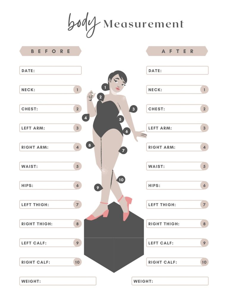 Printable Body Measurement Tracker Body Size Log Diet Planner Weight Loss Planner Printable Planner Letter Pdf Instant Download Etsy
