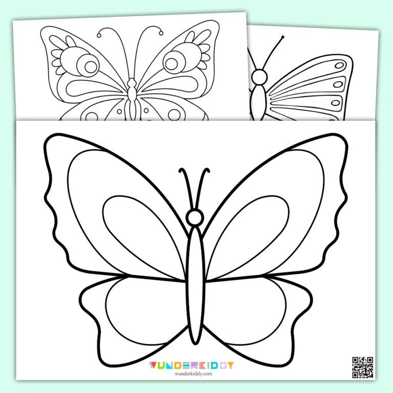 Printable Butterfly Template And Coloring Pages For Preschool