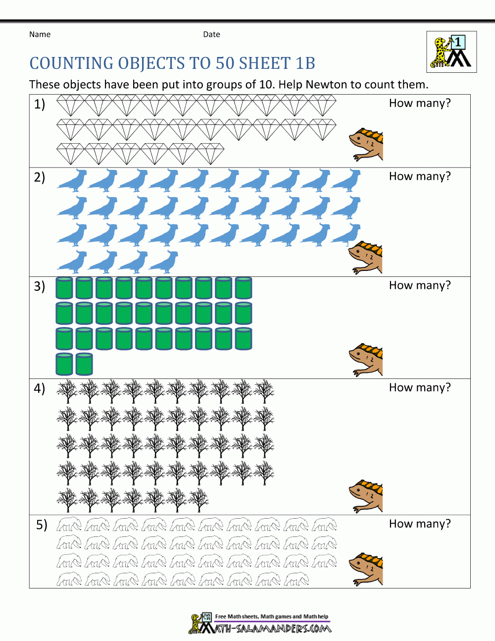 Printable Counting Worksheet Counting Up To 50 Printable Counting Worksheet Counting Up To 50