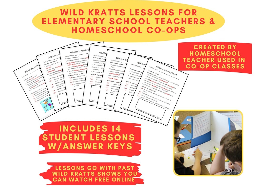 Printable Educational Wild Kratts Video Lesson Sheets U0026 Answer Key For ELEMENTARY Teacher Or HOMESCHOOL Co op Science Classes Etsy