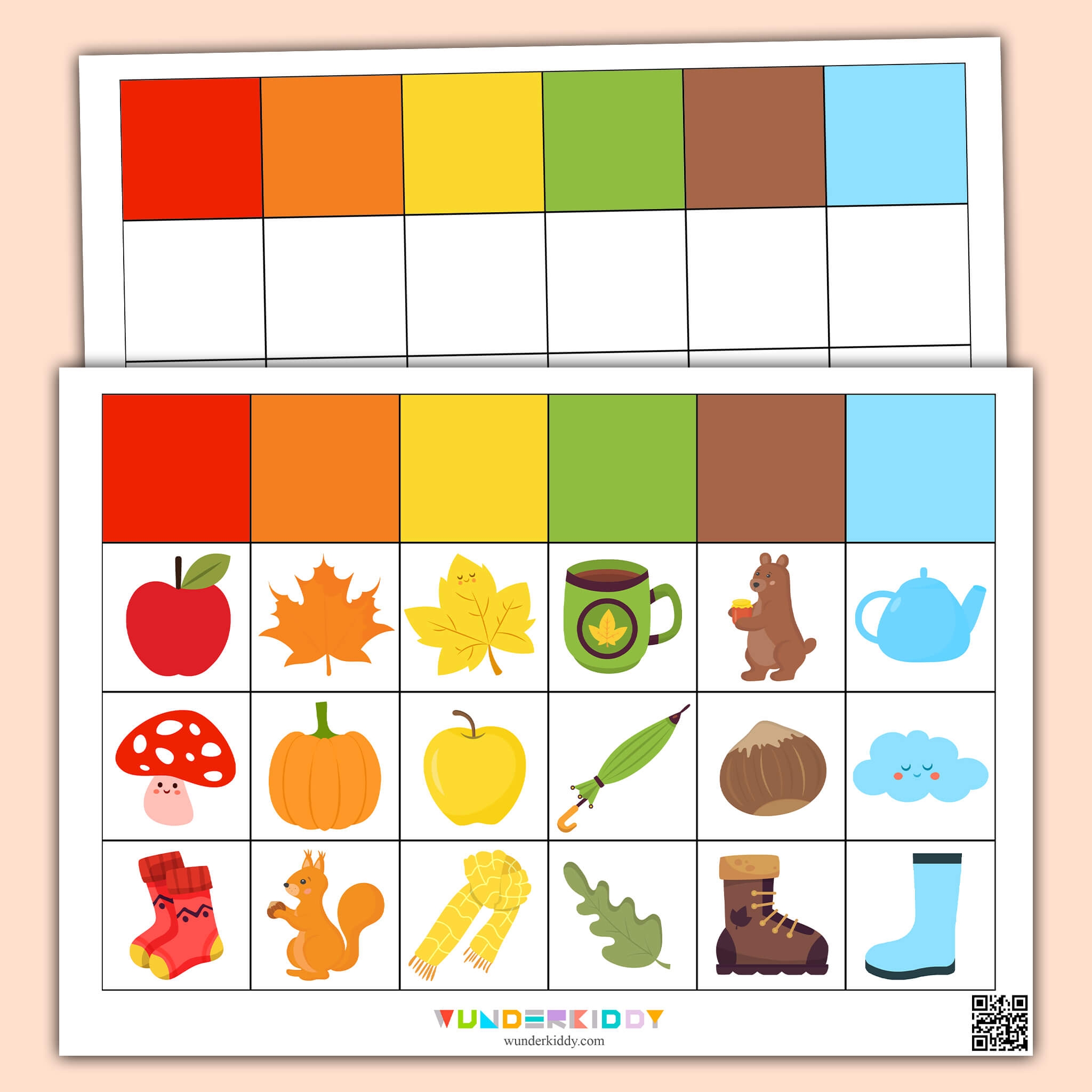 Printable Fall Color Matching Game For Toddlers And Preschool