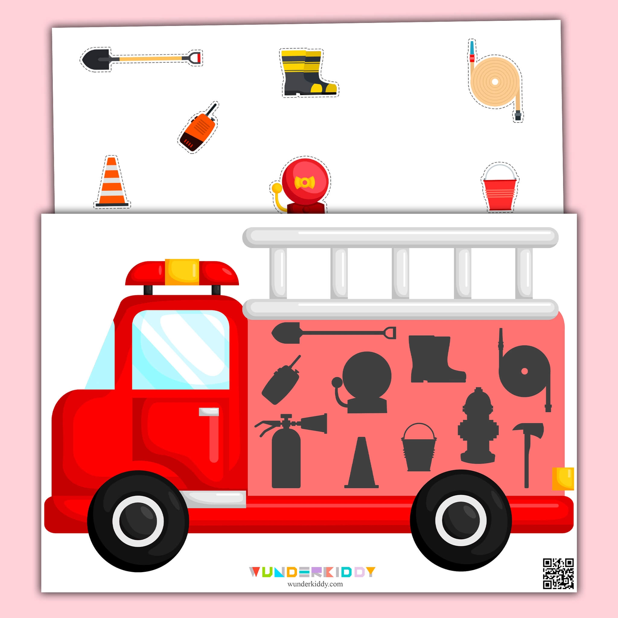 Printable Firefighter Shadow Matching Cut U0026 Paste Worksheet