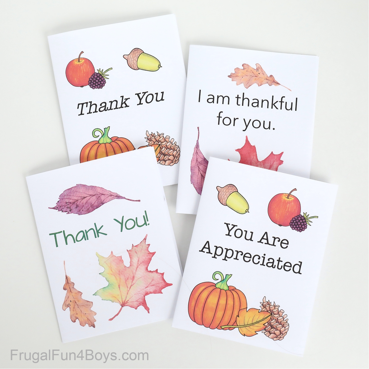 Printable Gratitude Cards Kids Thanksgiving Activity Frugal Fun For Boys And Girls